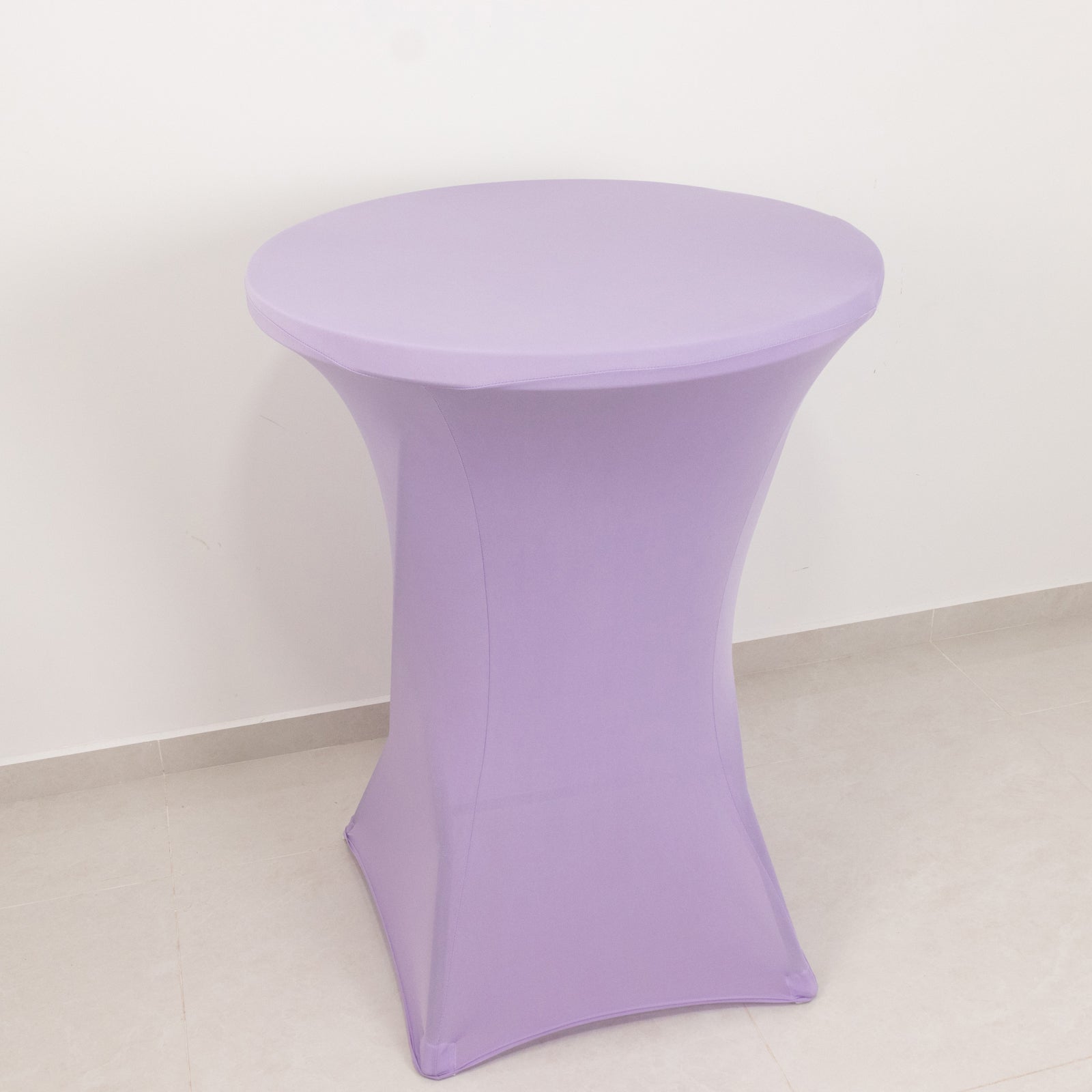 Lavender Lilac Spandex Stretch Fitted Cocktail Table Cover for 24 - 32 Dia Tables