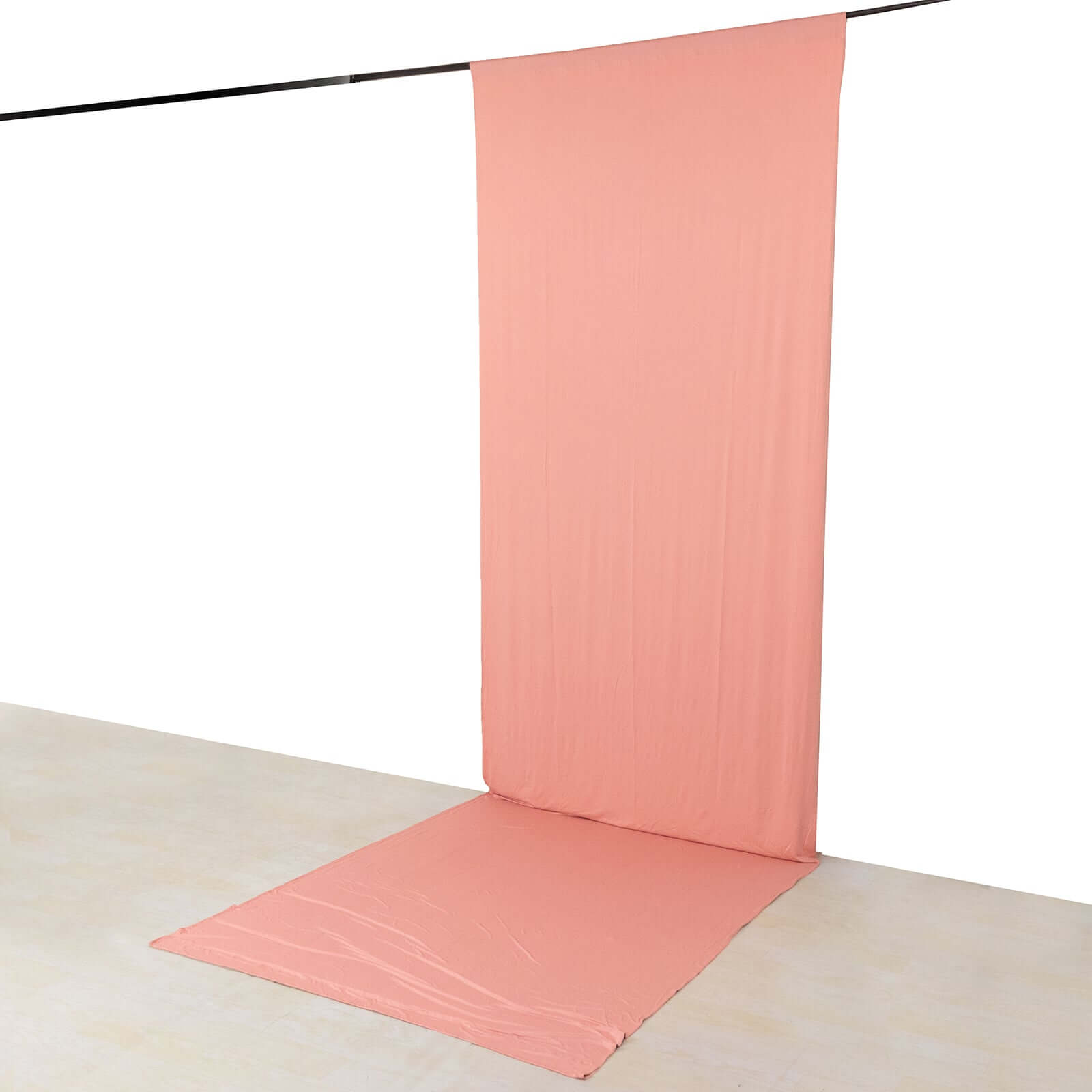 Wrinkle-Free Dusty Rose 4-Way Stretch Spandex Event Backdrop Curtain, 5ft x 16ft with Rod Pockets