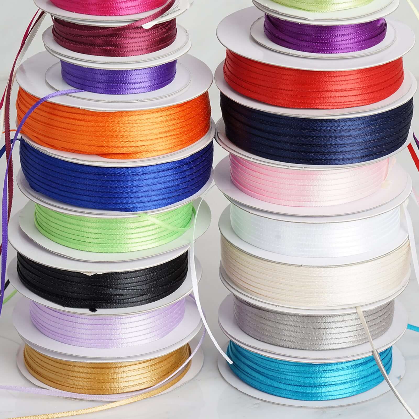 1/16' Wide Blue Single - Face Glossy Satin Decorative Ribbon, 100 Yards per Spool