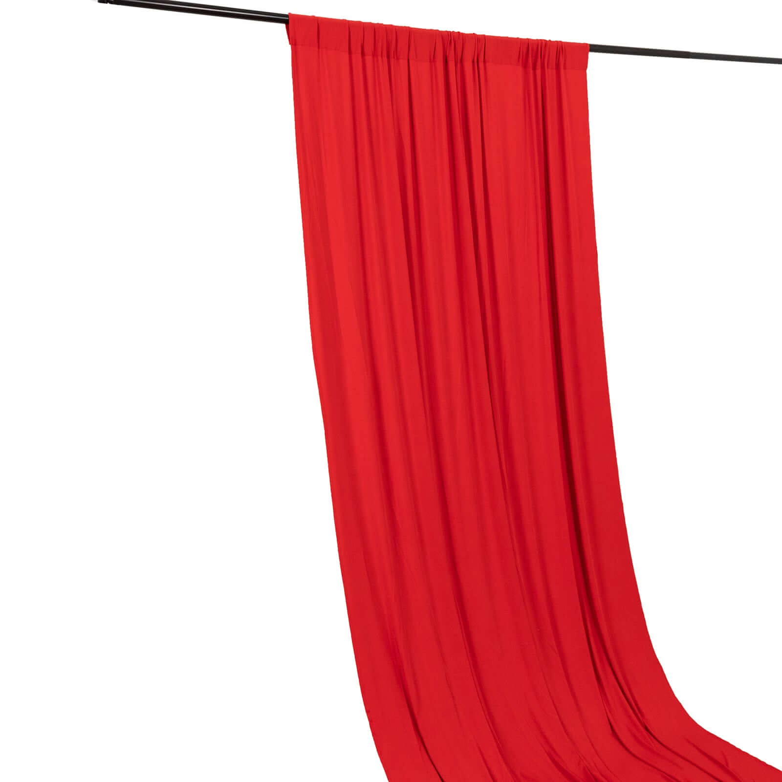 Hot Deal! Red 4-Way Stretch Wrinkle-Free Spandex Event Backdrop Curtain, 5ftx16ft with Rod Pockets