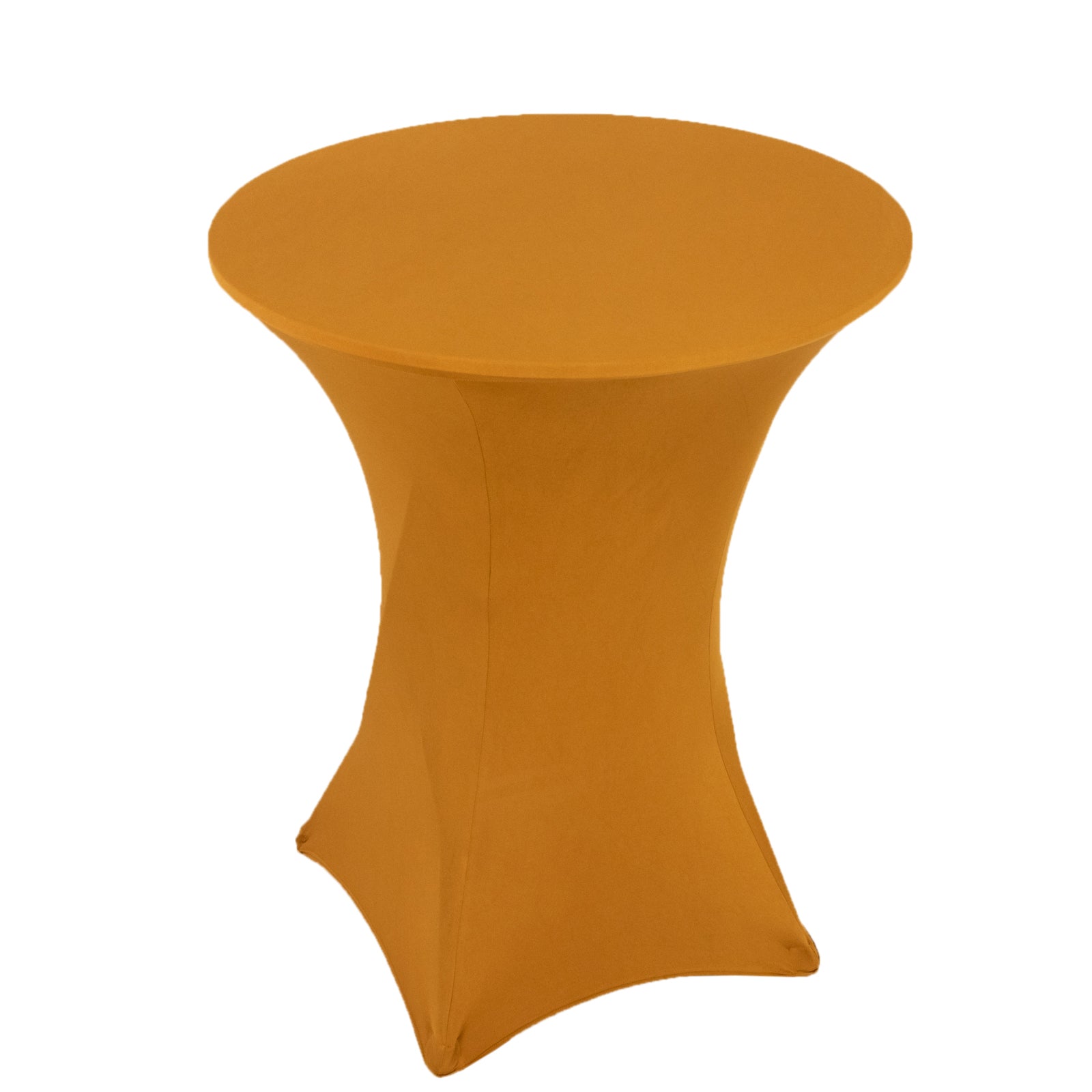 Stretchable Gold Spandex Cocktail Table Cover - Easy Maintenance for Events