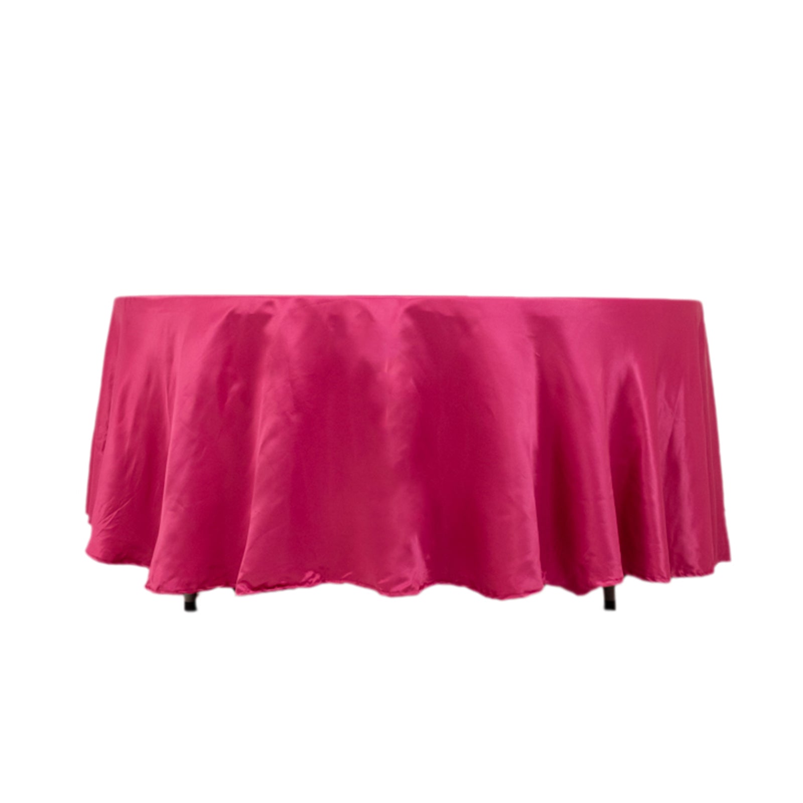 Fuchsia Lamour Satin 108-Inch Round Tablecloth - Durable, Silk-Like Cover