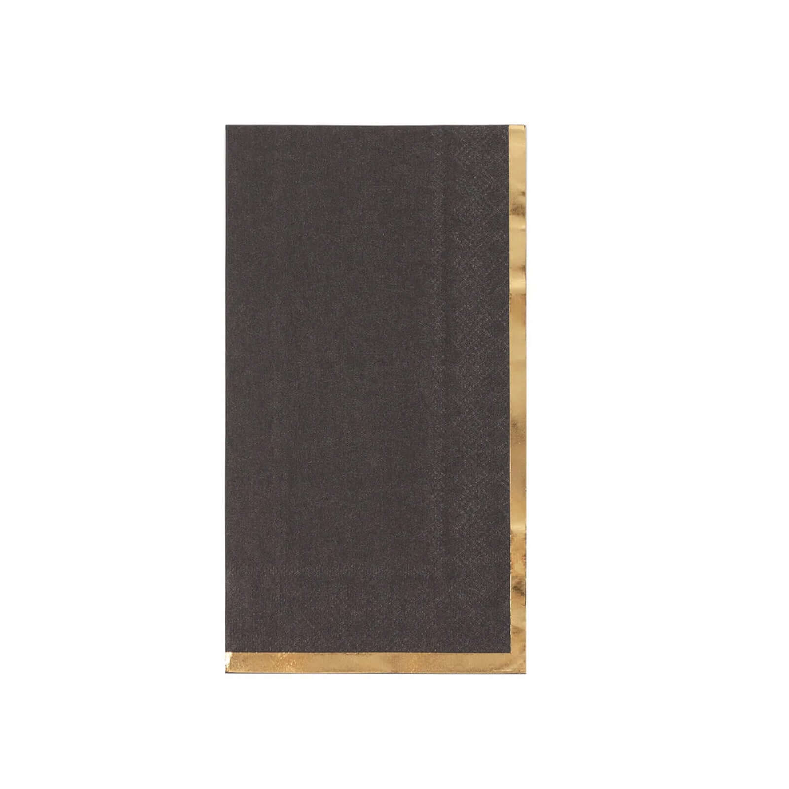 Hot! 50-Pack 2-Ply Black Paper Dinner Napkins with Gold Foil Edge - Ideal for Parties