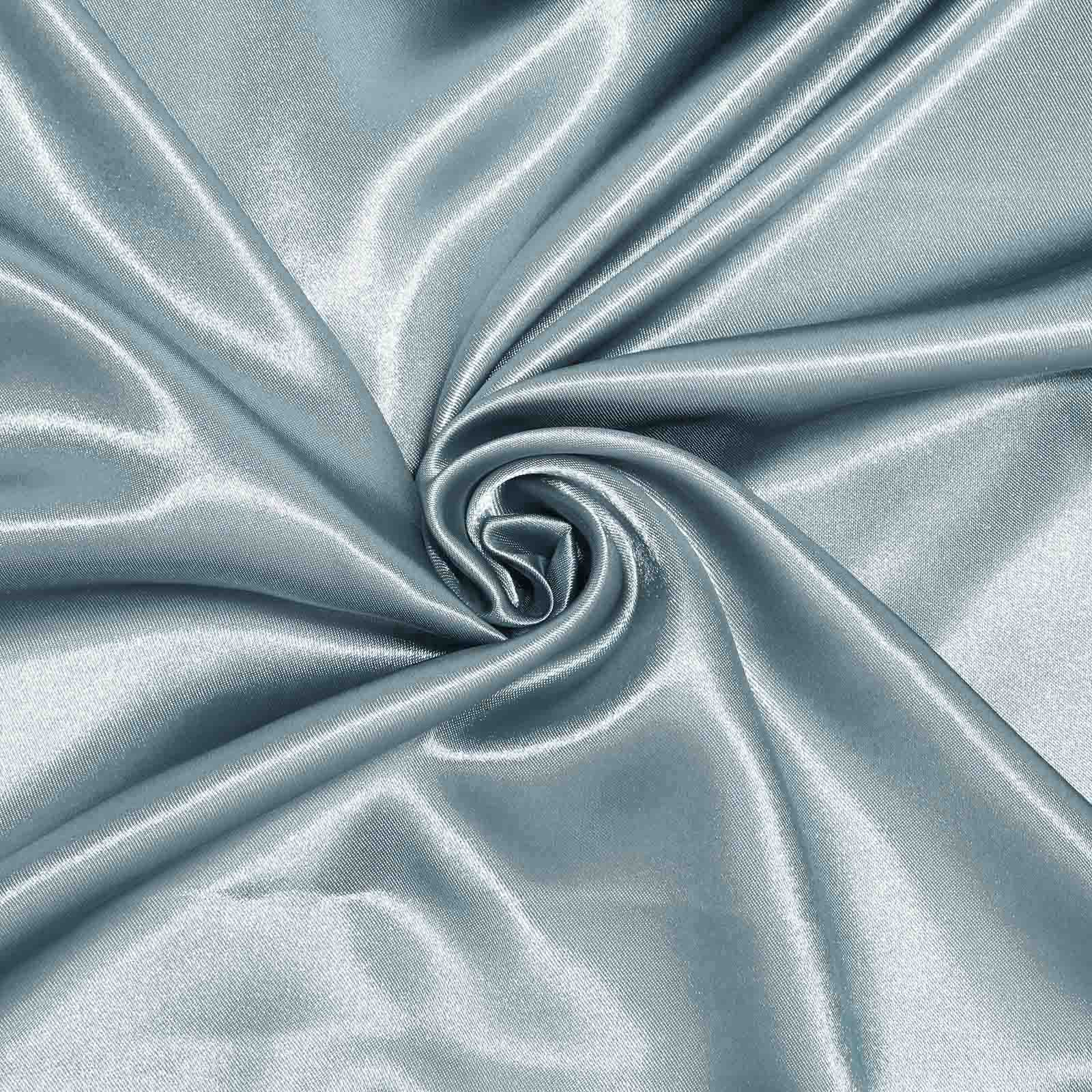 Hot Sale! Seamless Dusty Blue Satin Rectangular 90x132 Tablecloth for Various Events