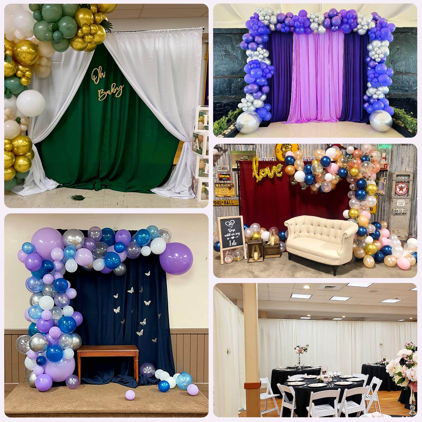 Premium Gold Scuba Polyester Event Curtain Drapes - Durable, Flame Resistant & Wrinkle Free, 5ftx14ft