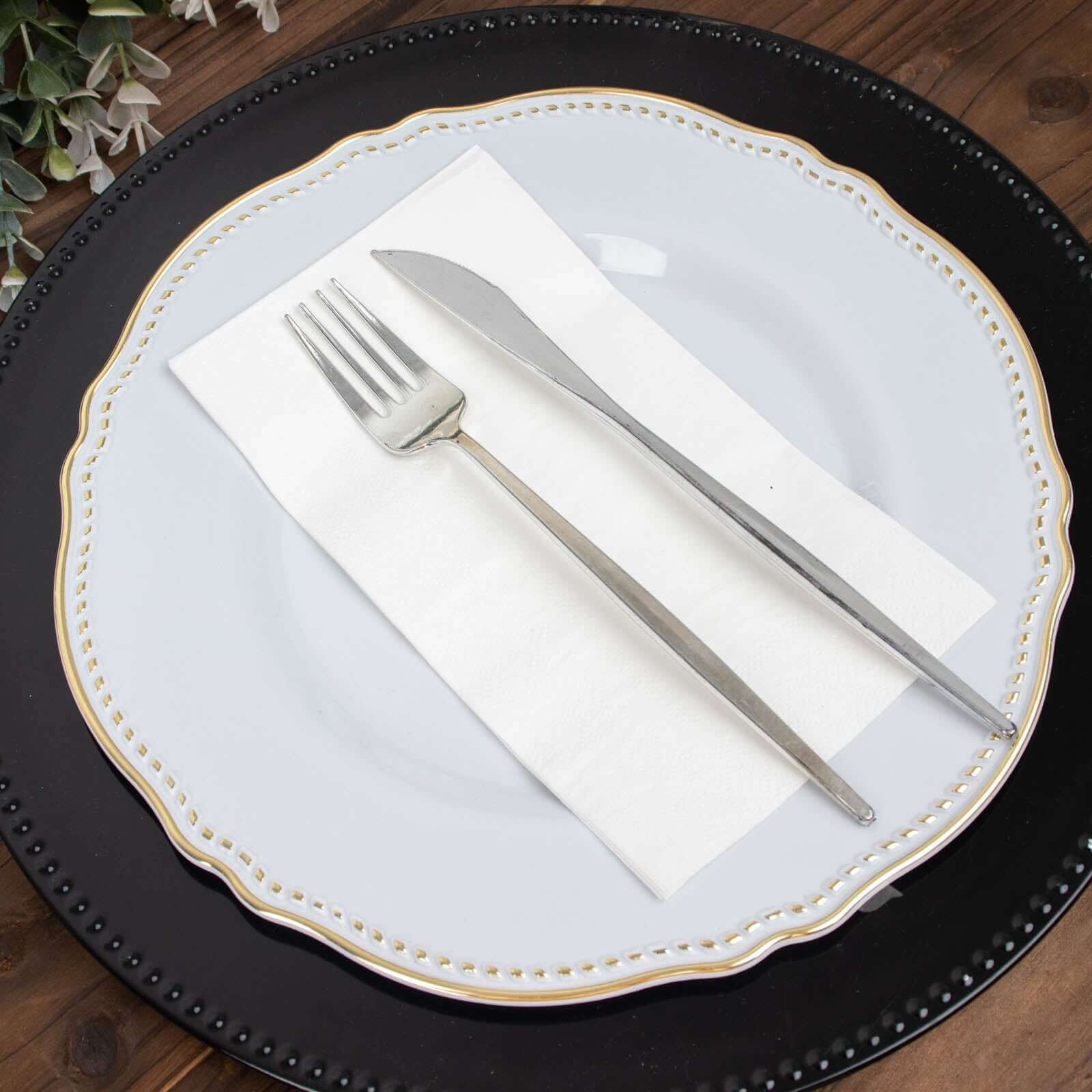 Great Deal! 50-Pack Disposable 2-Ply Soft White Paper Cocktail and Beverage Napkins for Weddings