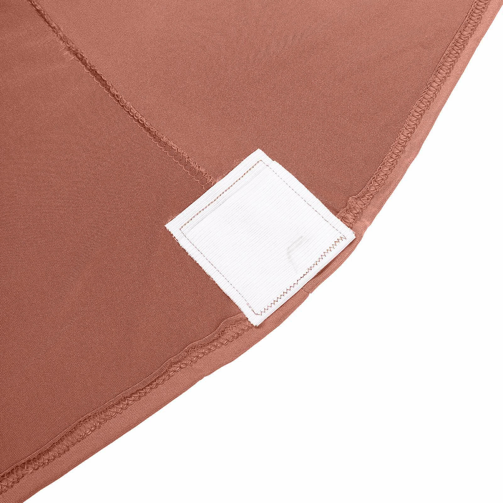 Affordable Stretch Fitted Spandex Cocktail Table Cover in Terracotta (Rust) for 24-32