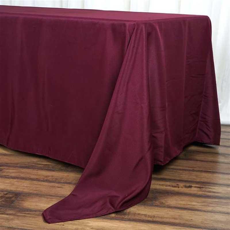 Stylish & Durable Burgundy Polyester 72x120 Rectangle Tablecloth - Great Deal!