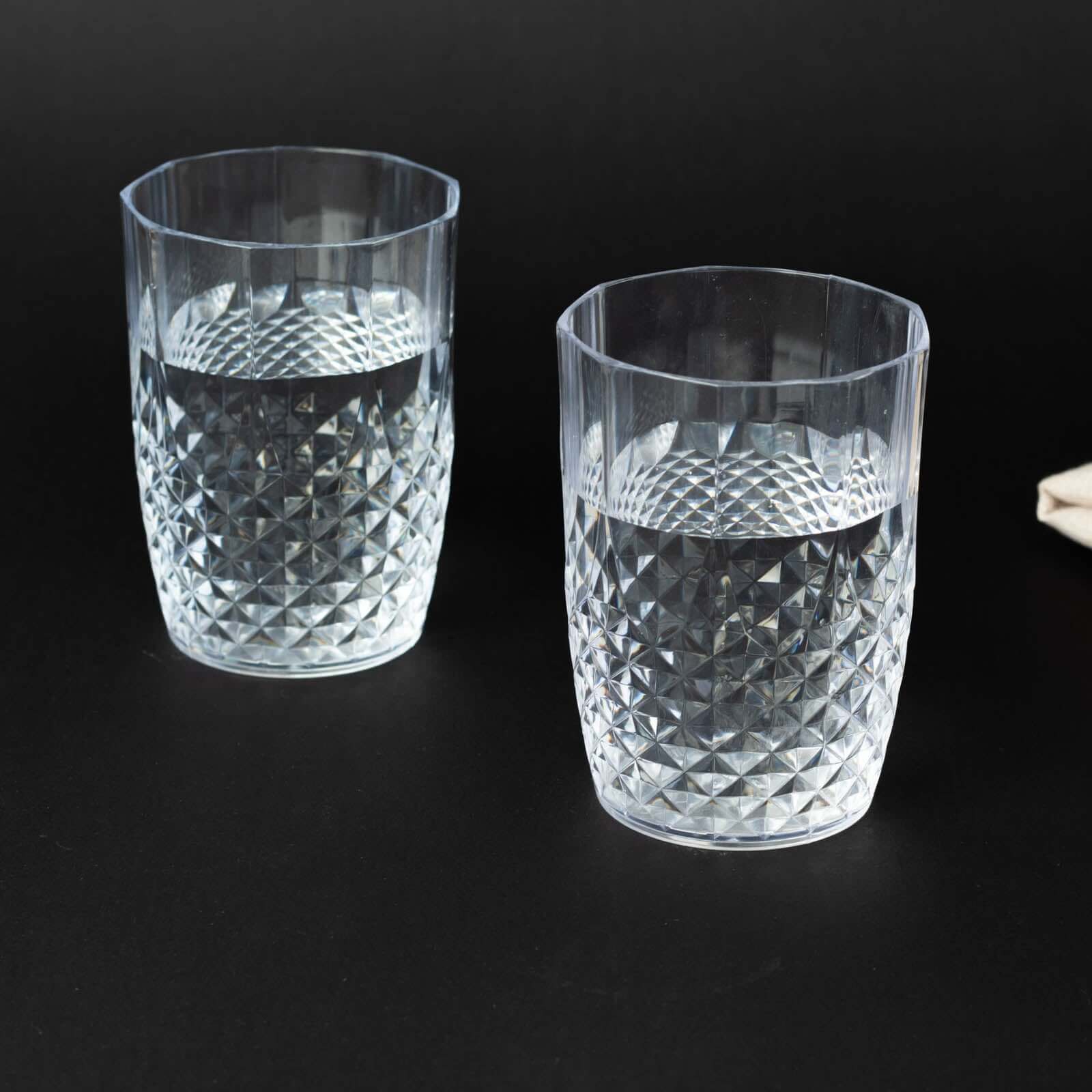 6-Pack 16oz Reusable Clear Plastic Tumblers with Crystal Cut Style - Ideal for All Occasions
