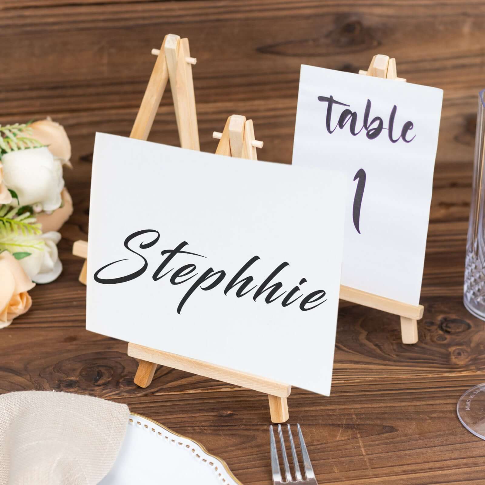 Hot Sale! 10-Pack Natural Wooden Foldable Place Card Holders