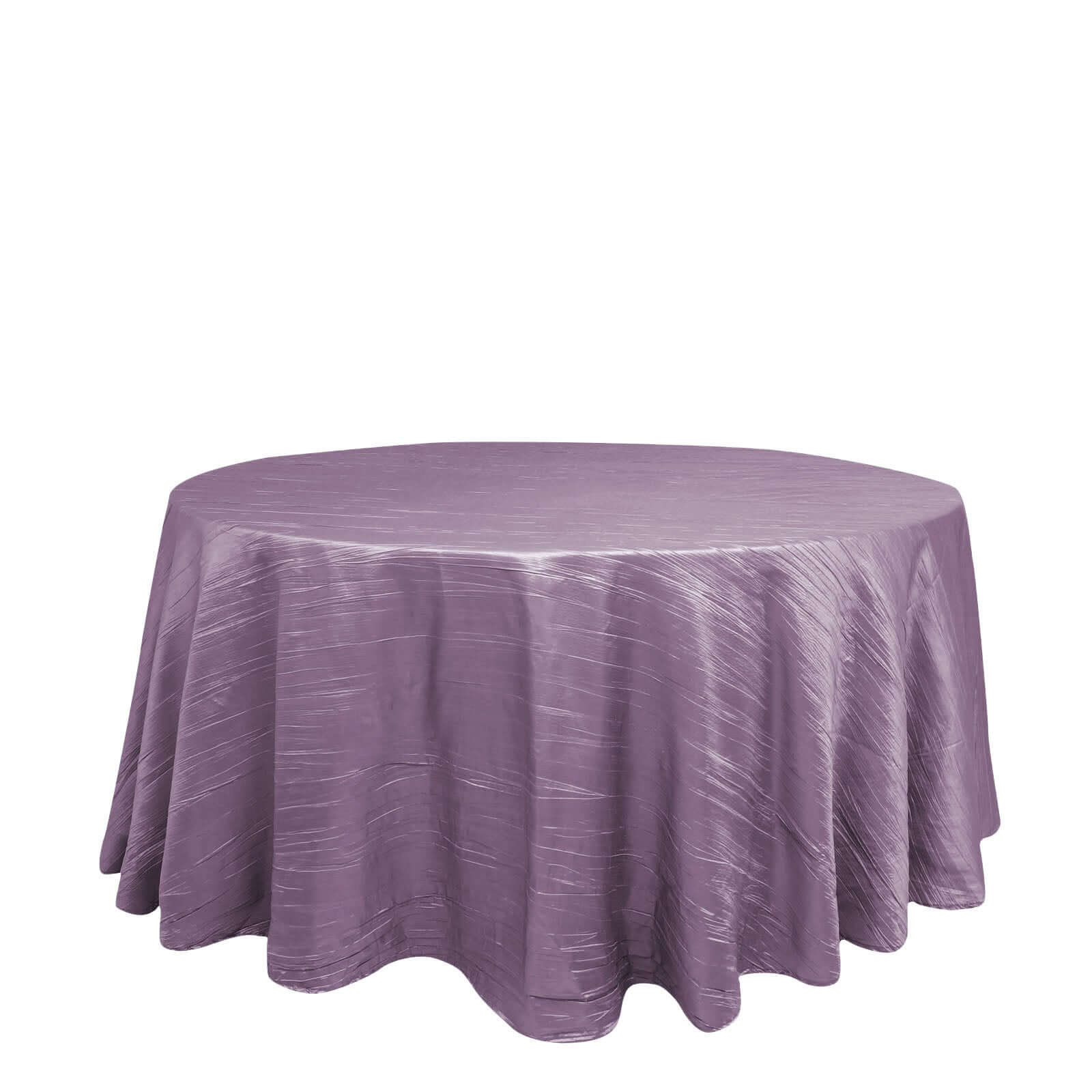 Seamless Violet Amethyst Crinkle Taffeta 120 Round Tablecloth - Perfect for Events