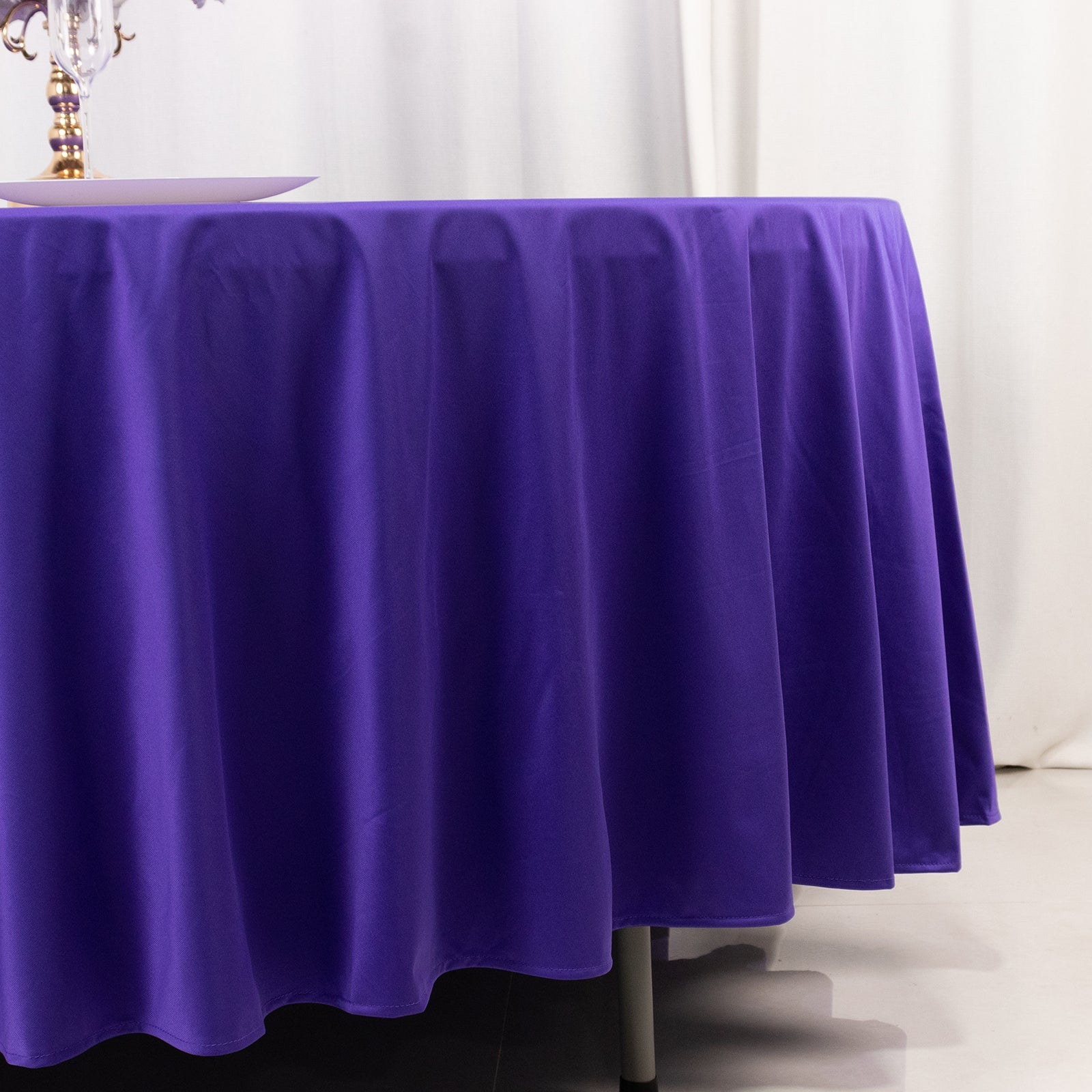 Premium Purple 108-Inch Round Scuba Tablecloth - Wrinkle-Free & Stain-Resistant for Events