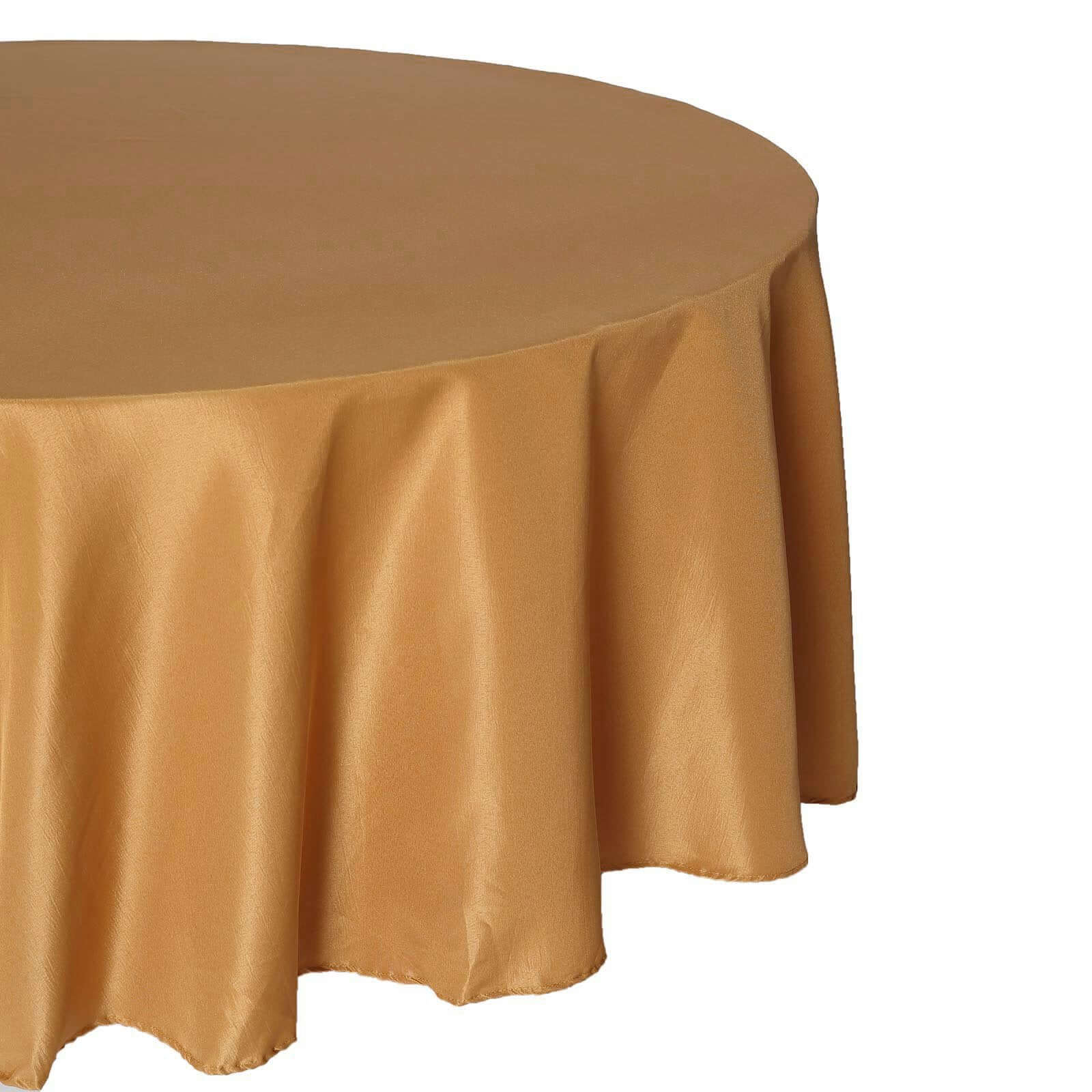 Exclusive Gold Polyester Round Tablecloth - 132' Dia for Grand Celebrations