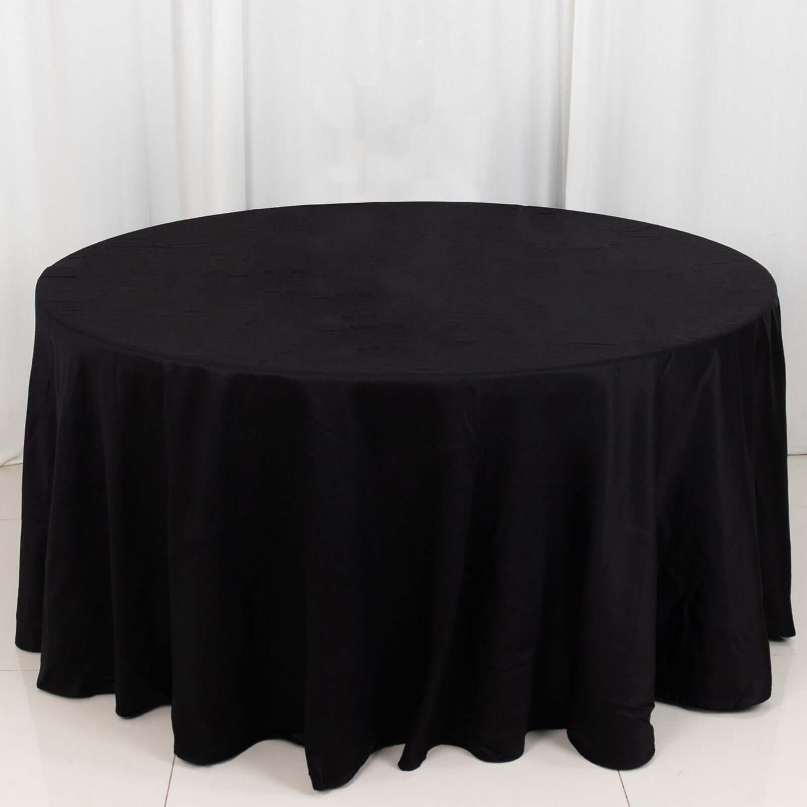 Exclusive! 120' Black Seamless Cotton Round Tablecloth - Soft & Breathable