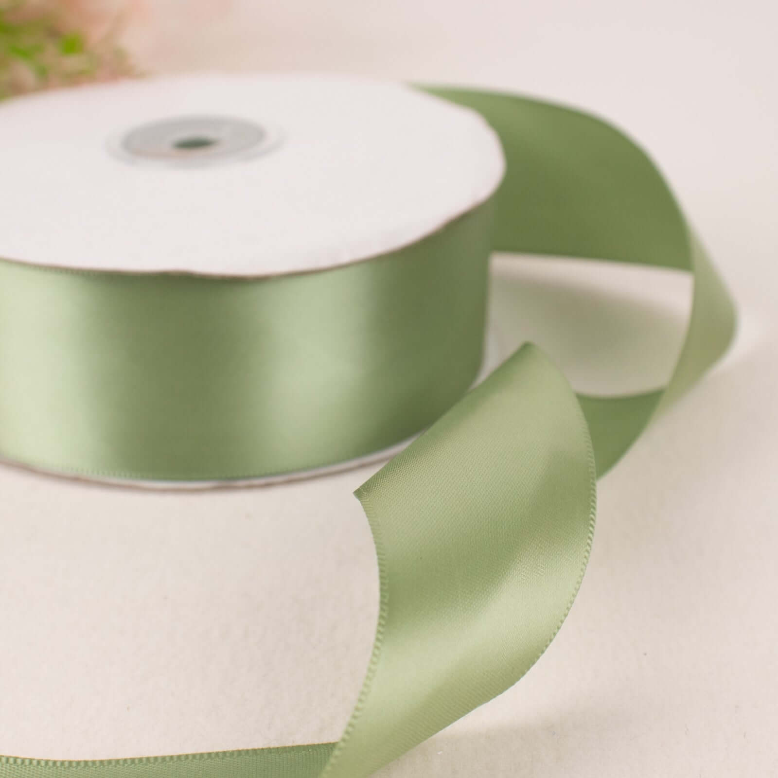 Hot! 50 Yards 1.5" Sage Green Single - Face Decorative Satin Ribbon