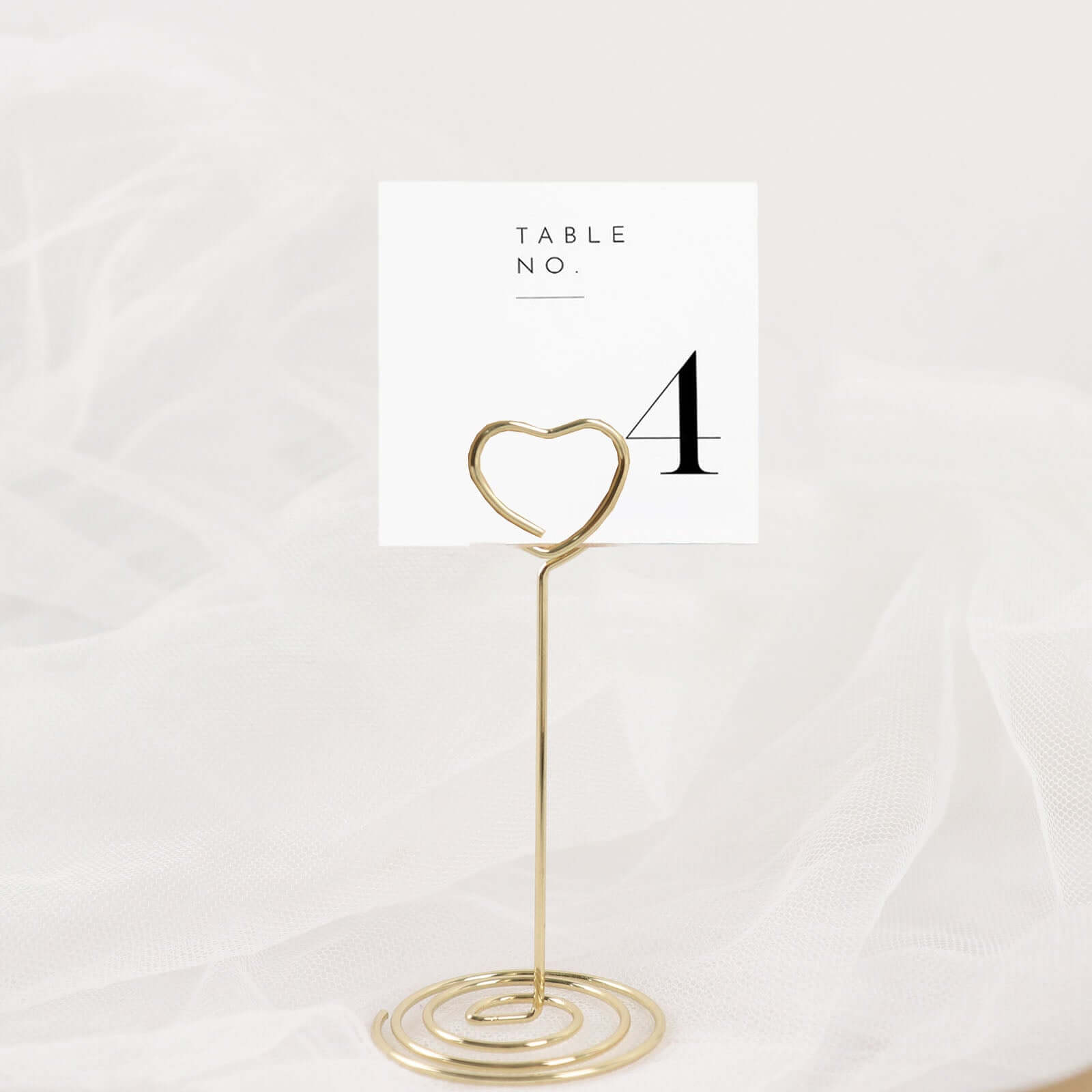10-Pack Gold Metal Heart Design Card Holders - Ideal for Wedding Table Numbers and Menu Clips
