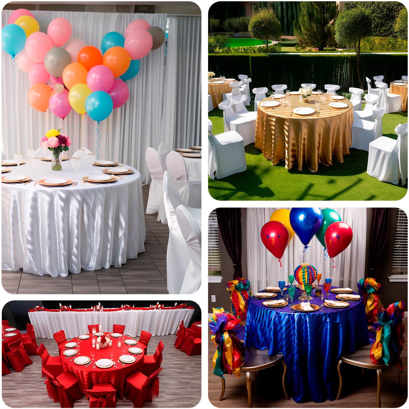 Silky Smooth Champagne Satin 120" Round Tablecloth - Ideal for Events