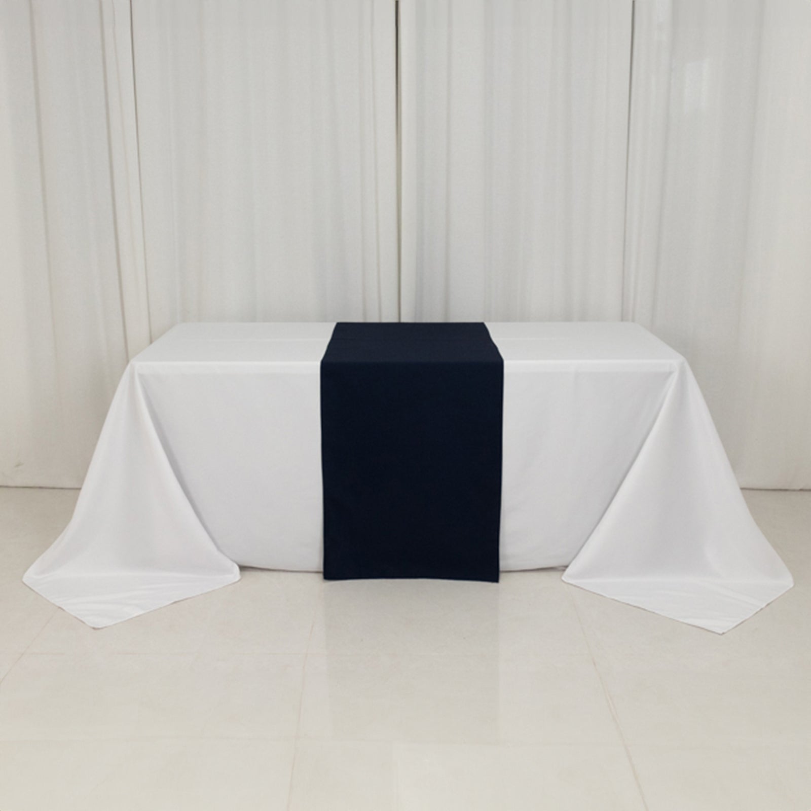 Extra Wide Navy Blue Premium Polyester 24x72 Sublimation Printable Table Runner
