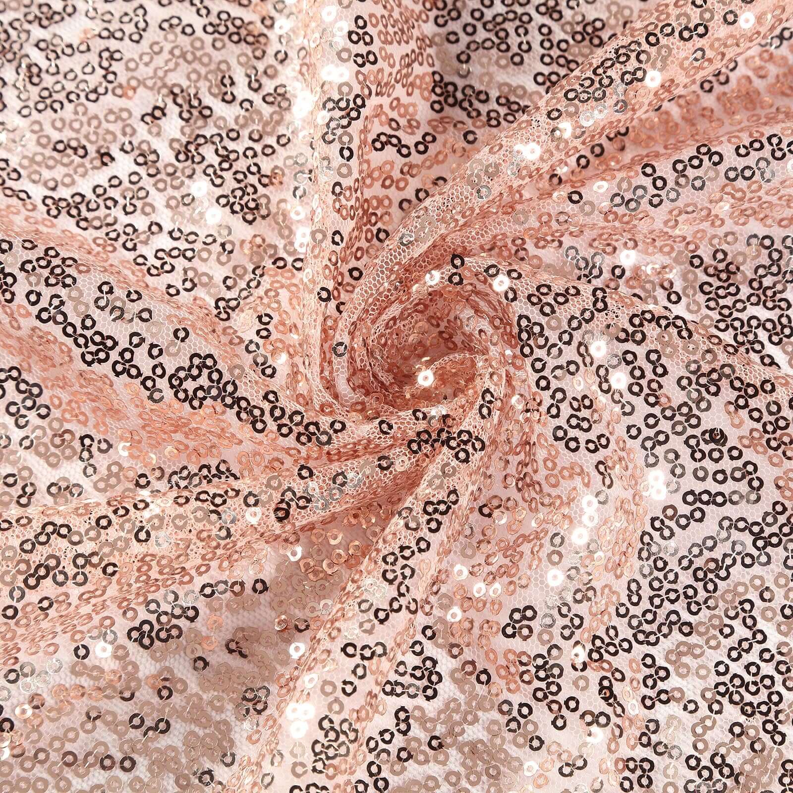 Rose Gold Sequin 90 Round Tablecloth - Sparkling Table Cover