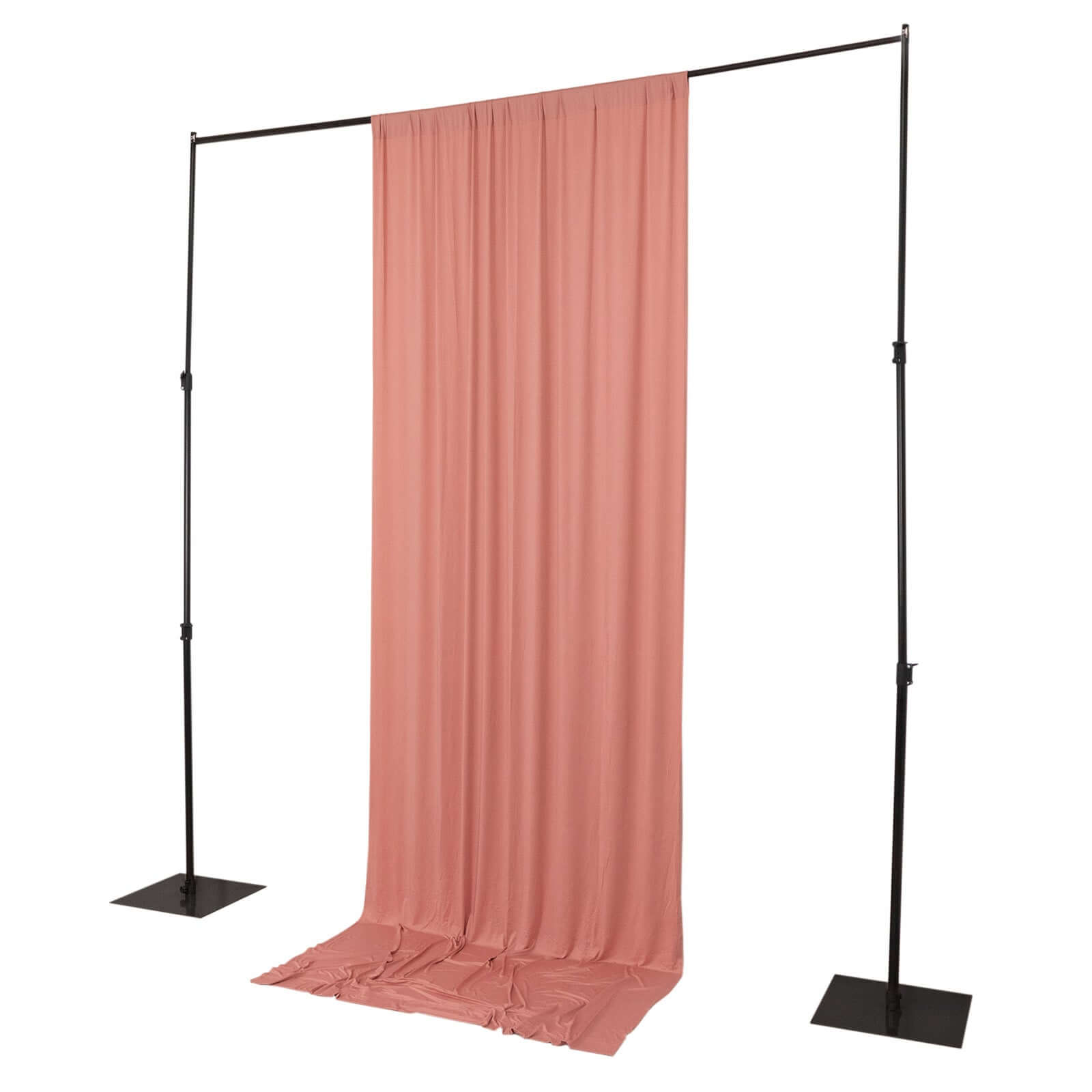 Wrinkle-Free Dusty Rose 4-Way Stretch Spandex Event Curtain, 5ft x 12ft with Rod Pockets