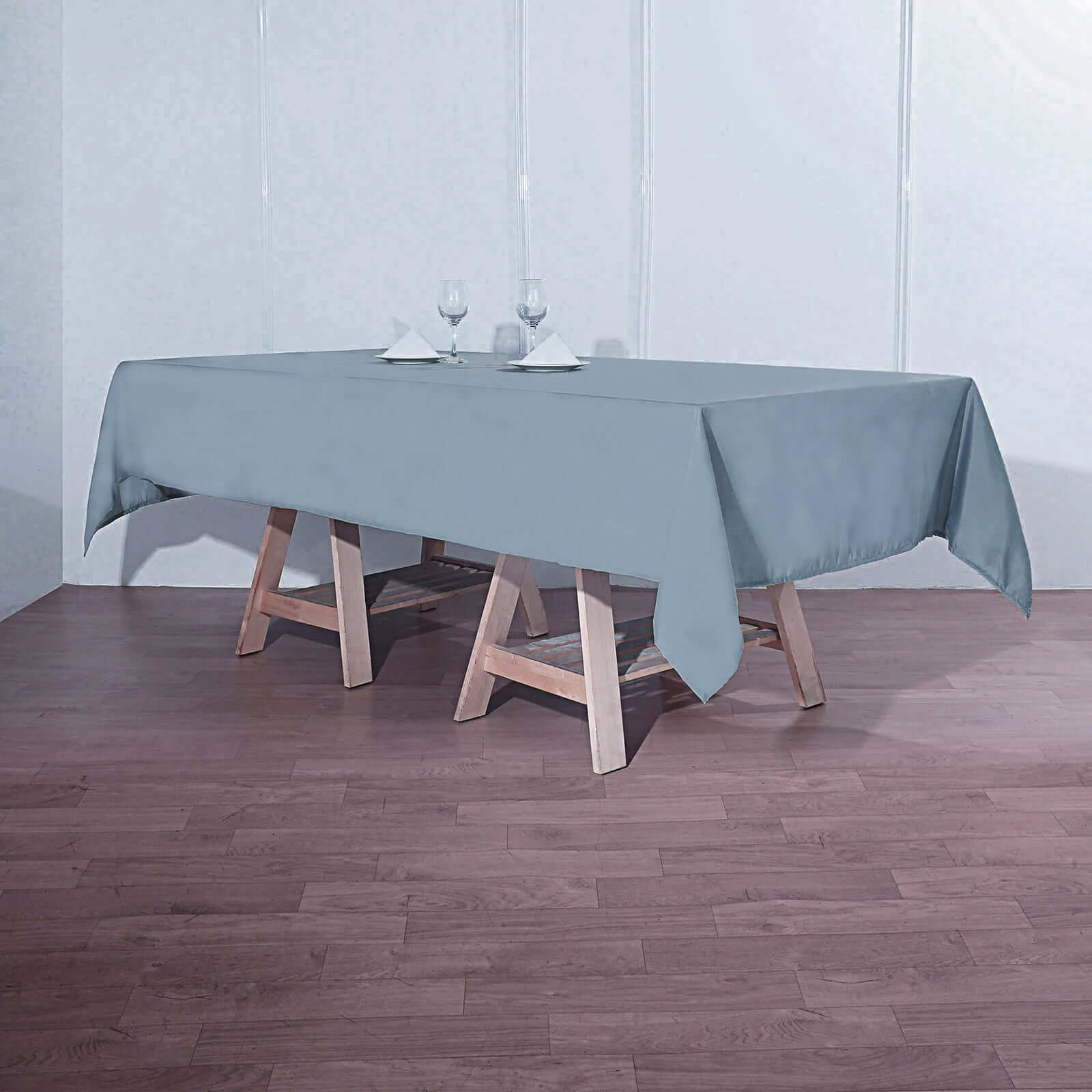 Durable and Stylish 60x102 Rectangle Dusty Blue Polyester Tablecloth