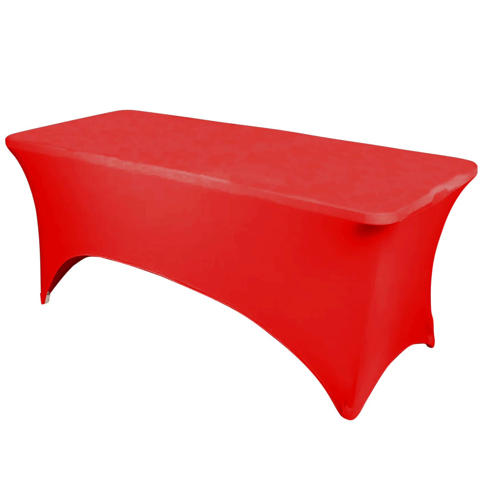 Red 6ft Stretch Spandex Rectangle Tablecloth - Durable & Form-Fitting