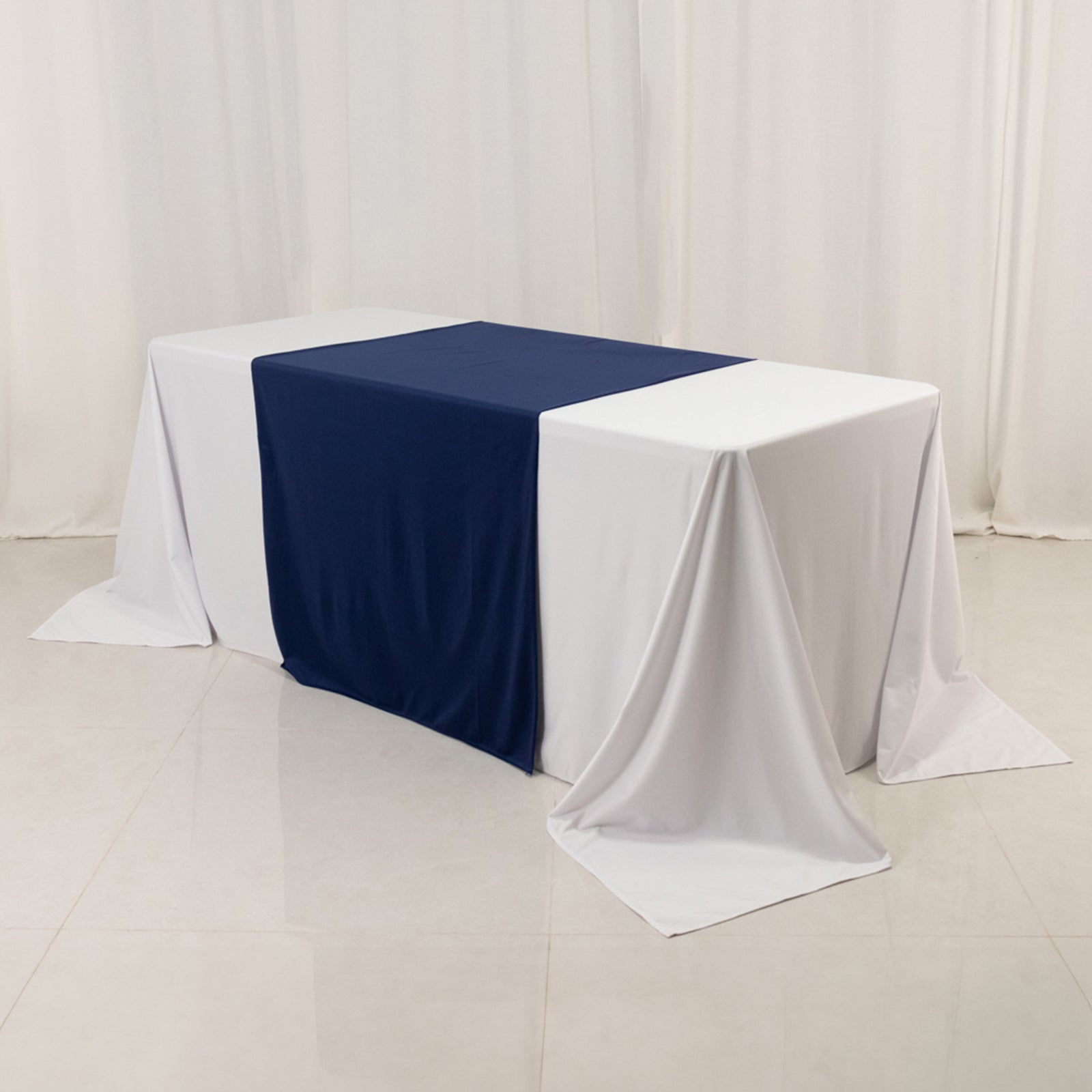 Navy Blue Extra Wide Premium Polyester 36x72 Table Runner - Ideal for Sublimation Printing