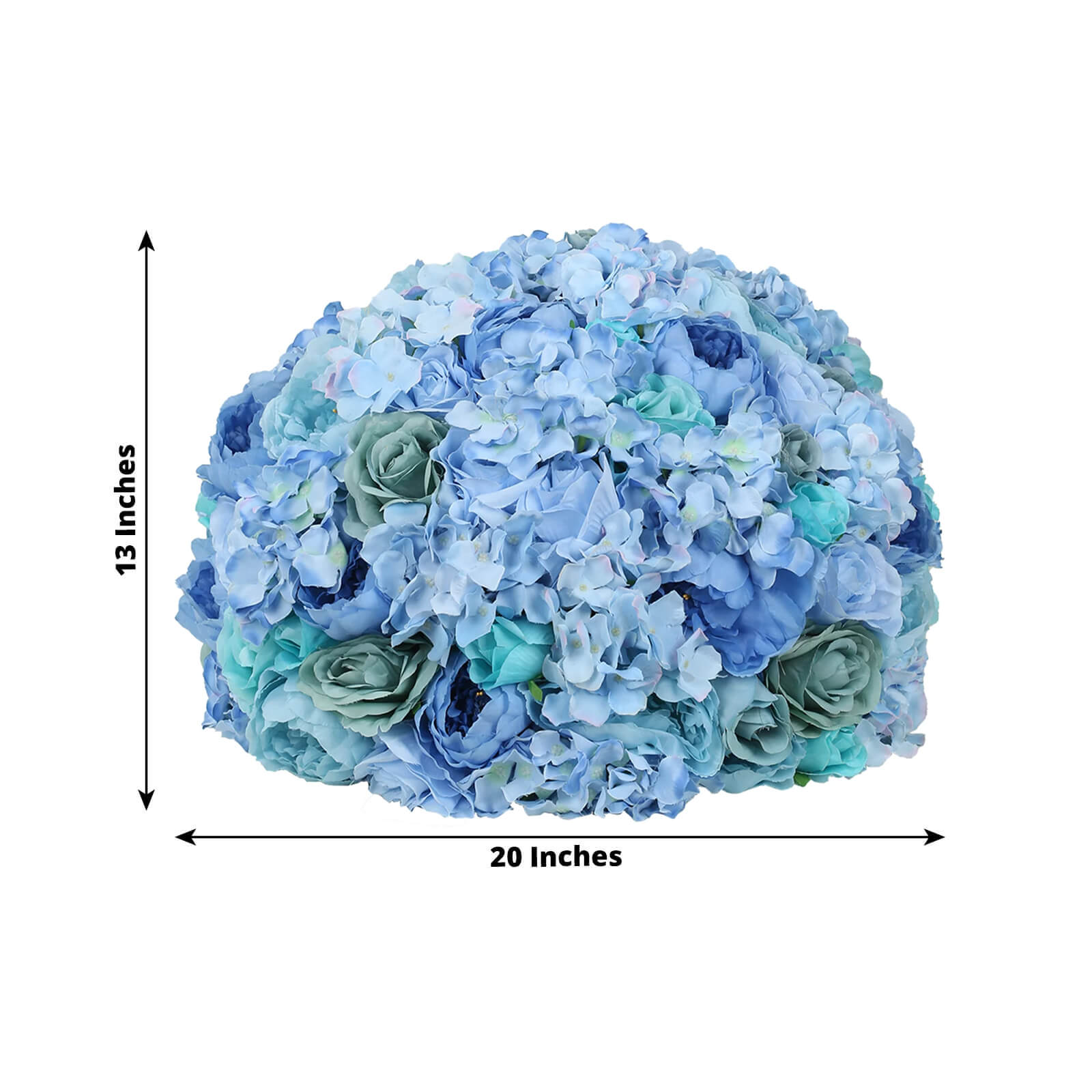 Large Pre - Arranged Blue Silk Rose Flower Balls for Wedding Table Decorations