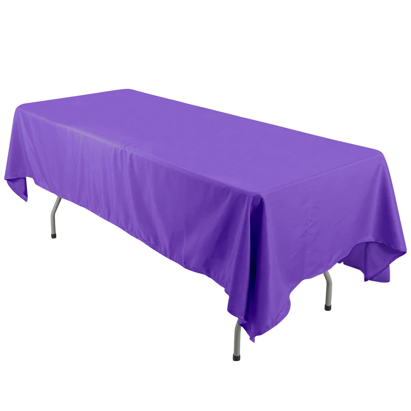 Wrinkle-Resistant Purple Polyester Rectangle Tablecloth 60x126 - Great for Events!