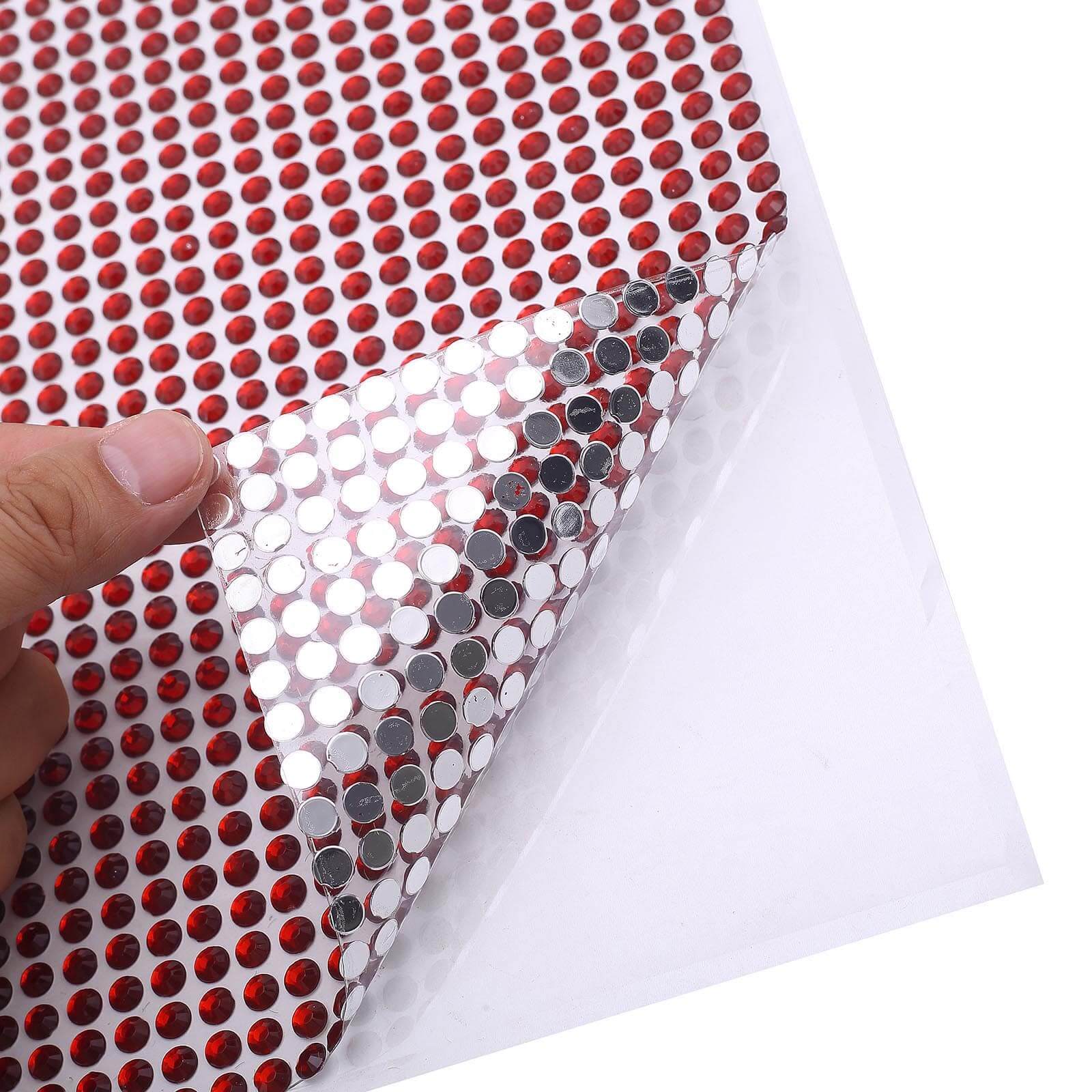 21x11 Red Self - Adhesive Rhinestone Sheets for DIY Craft Decoration