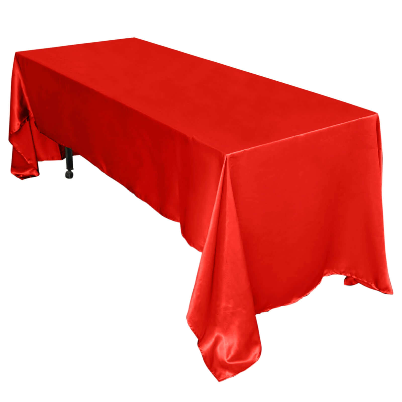 Hot Deal! Red Satin Rectangular Tablecloth 60x126 - Smooth and Shiny Table Cover