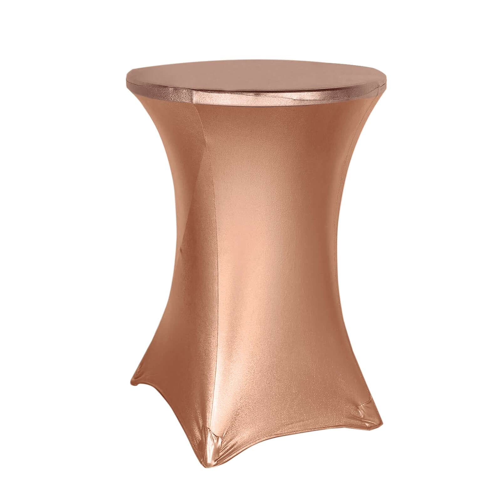 Exclusive Blush Metallic Spandex Stretch Cocktail Table Cover - 30