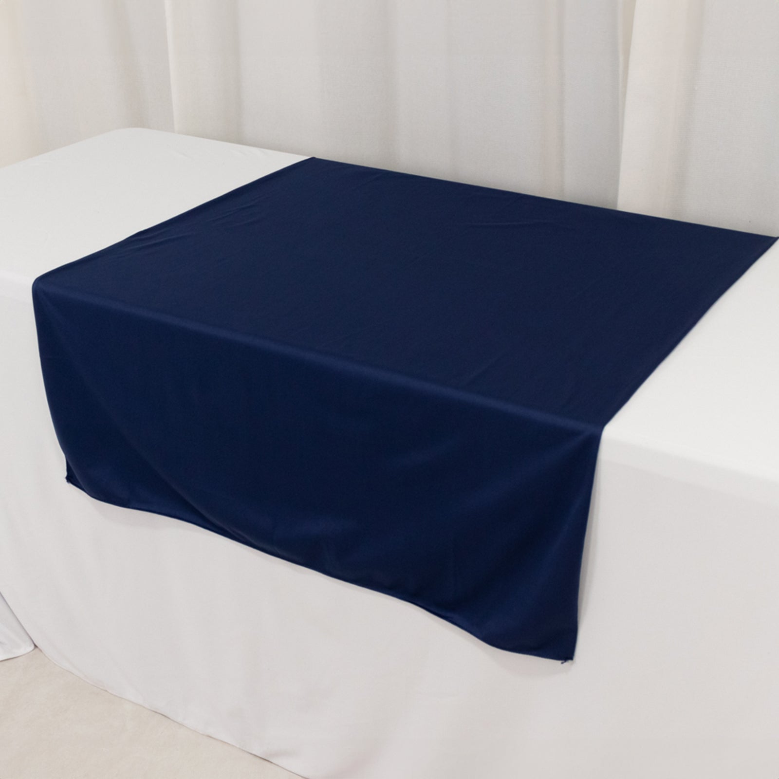 Navy Blue Wrinkle-Free Premium Scuba Polyester 36x72 Table Runner for Trade Shows