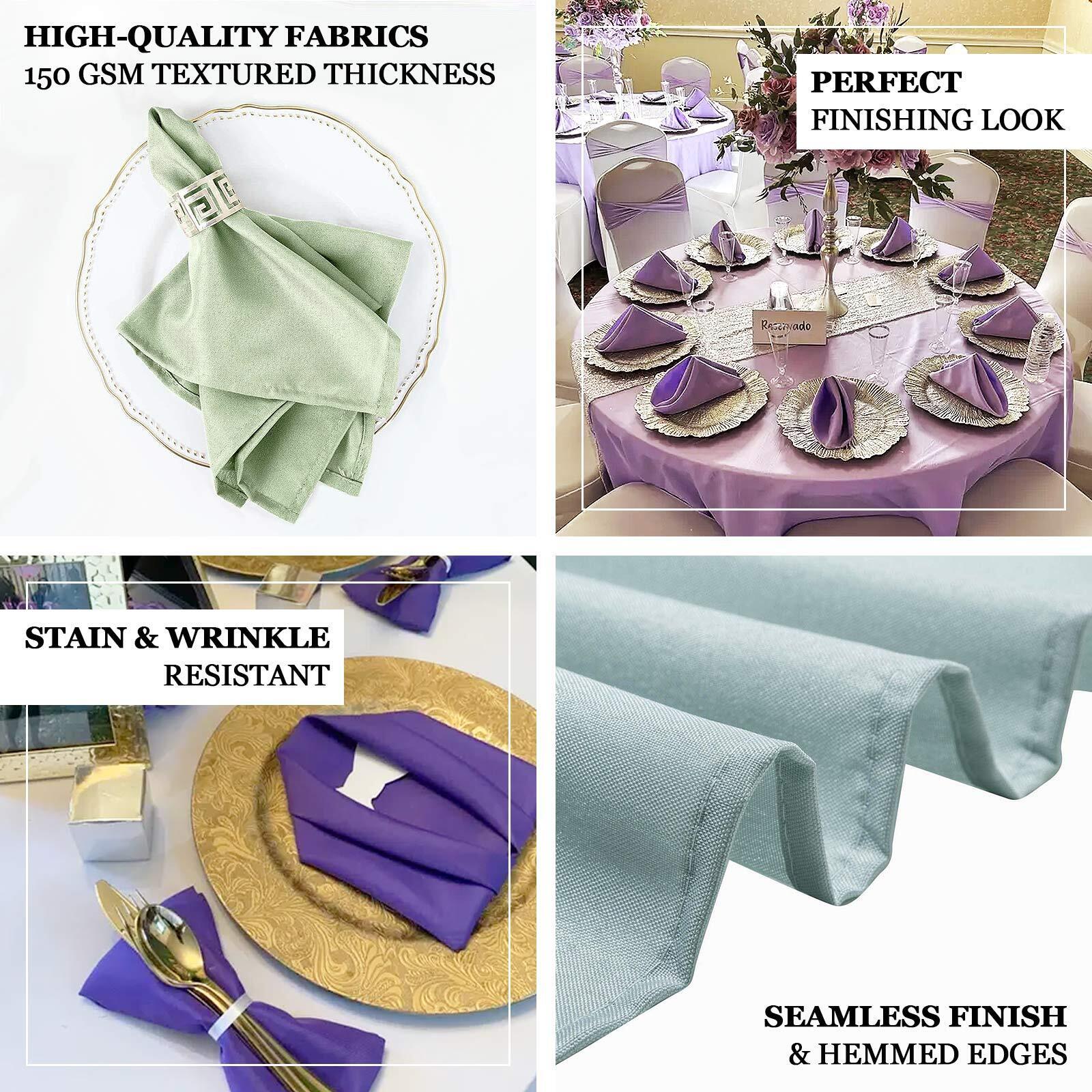5-Piece Set of 20x20 Gold Polyester Napkins - Wrinkle-Free & Low-Maintenance for Special Events