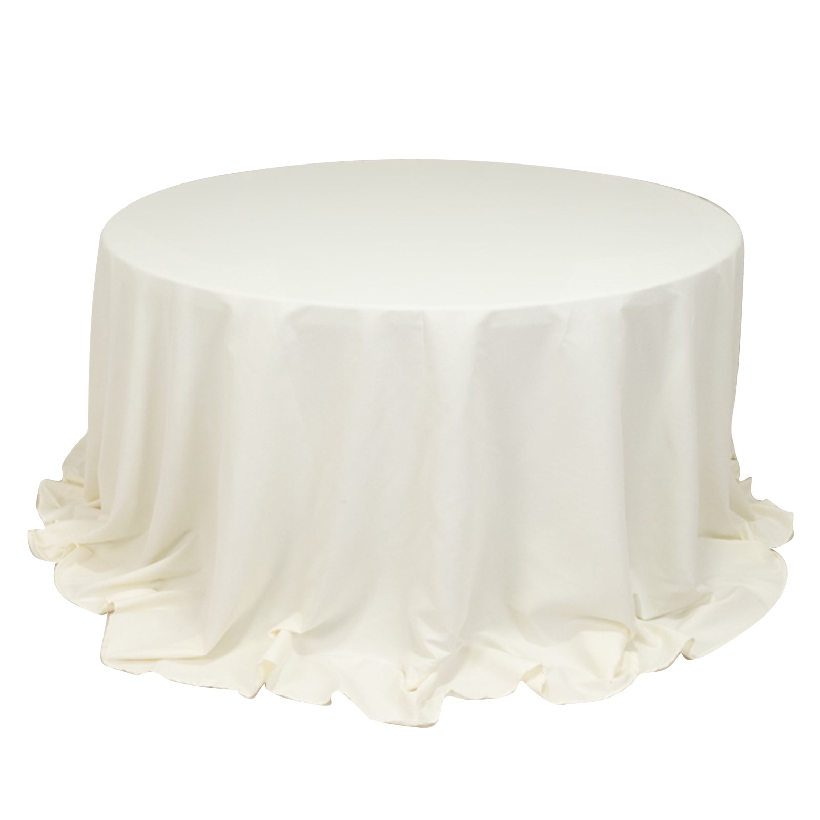 Cotton Blend 132 Round Tablecloth Ivory - Seamless Wrinkle-Resistant Table Cover