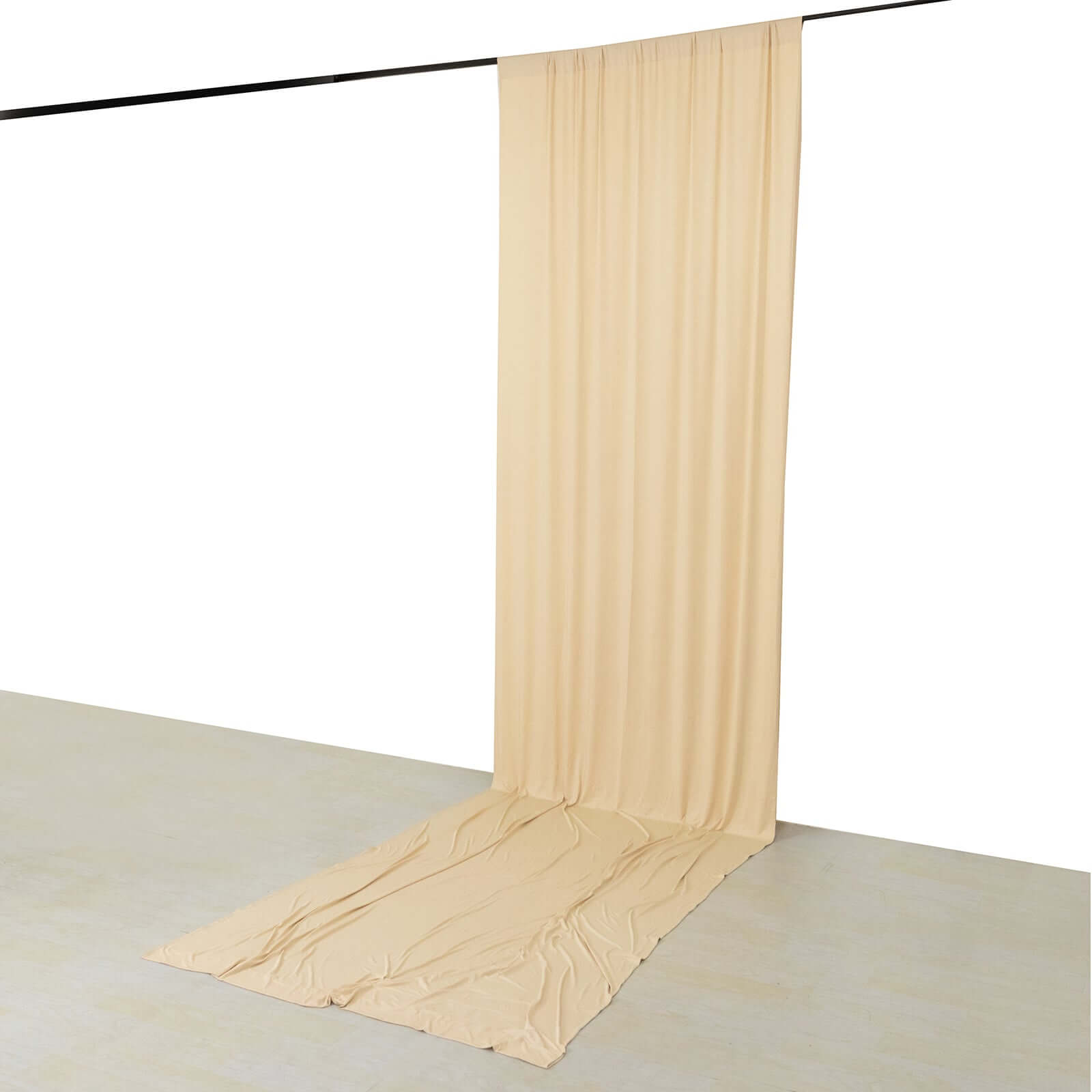 Hot Deal! 5ft x 16ft Beige Wrinkle-Free 4-Way Stretch Spandex Event Backdrop Drapes with Rod Pockets