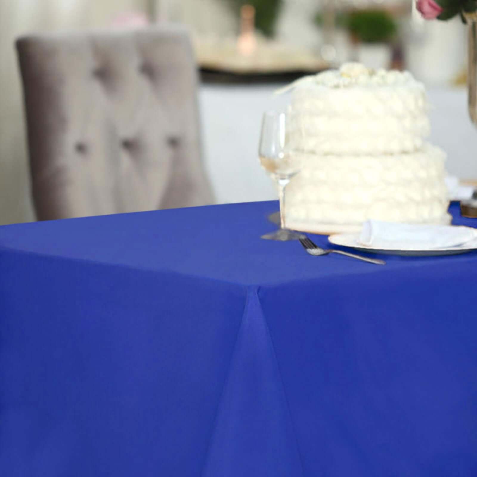 Durable and Stylish Royal Blue 60x102 Rectangle Polyester Tablecloth