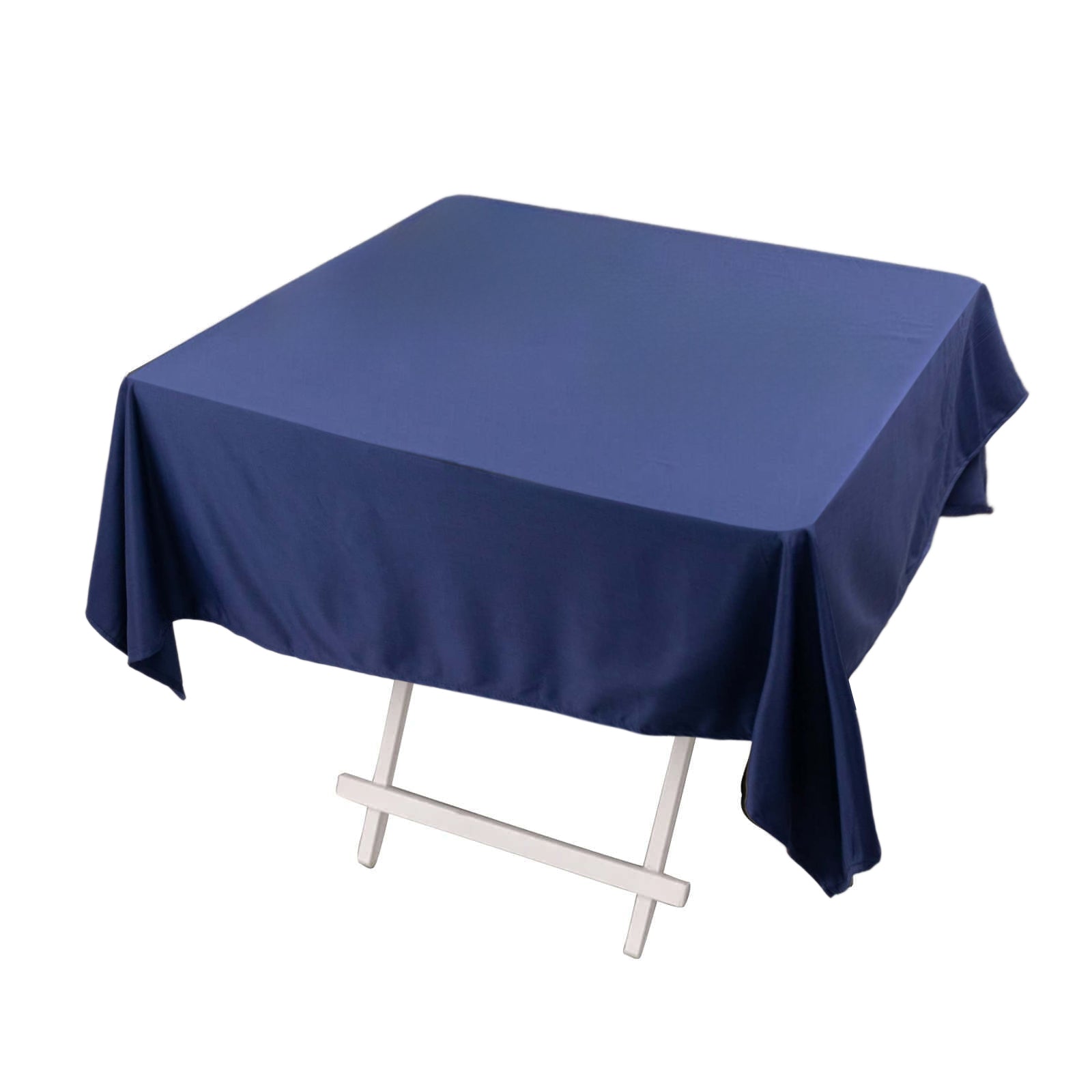 Hot Deal! Navy Blue Premium Scuba 54x54 Square Tablecloth - Wrinkle & Stain Resistant