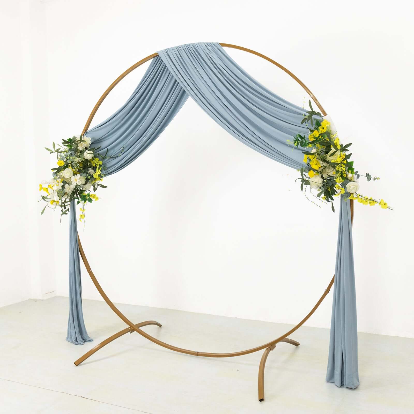 Promo! Dusty Blue Spandex 4-Way Stretch Event Backdrop Curtain with Rod Pockets, 5ft x 18ft