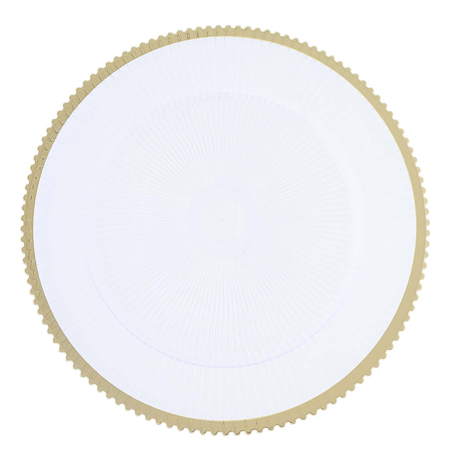 Hot Deal! 6-Pack 13-inch Clear Acrylic Charger Plates with Gold Sunray Wavy Rim