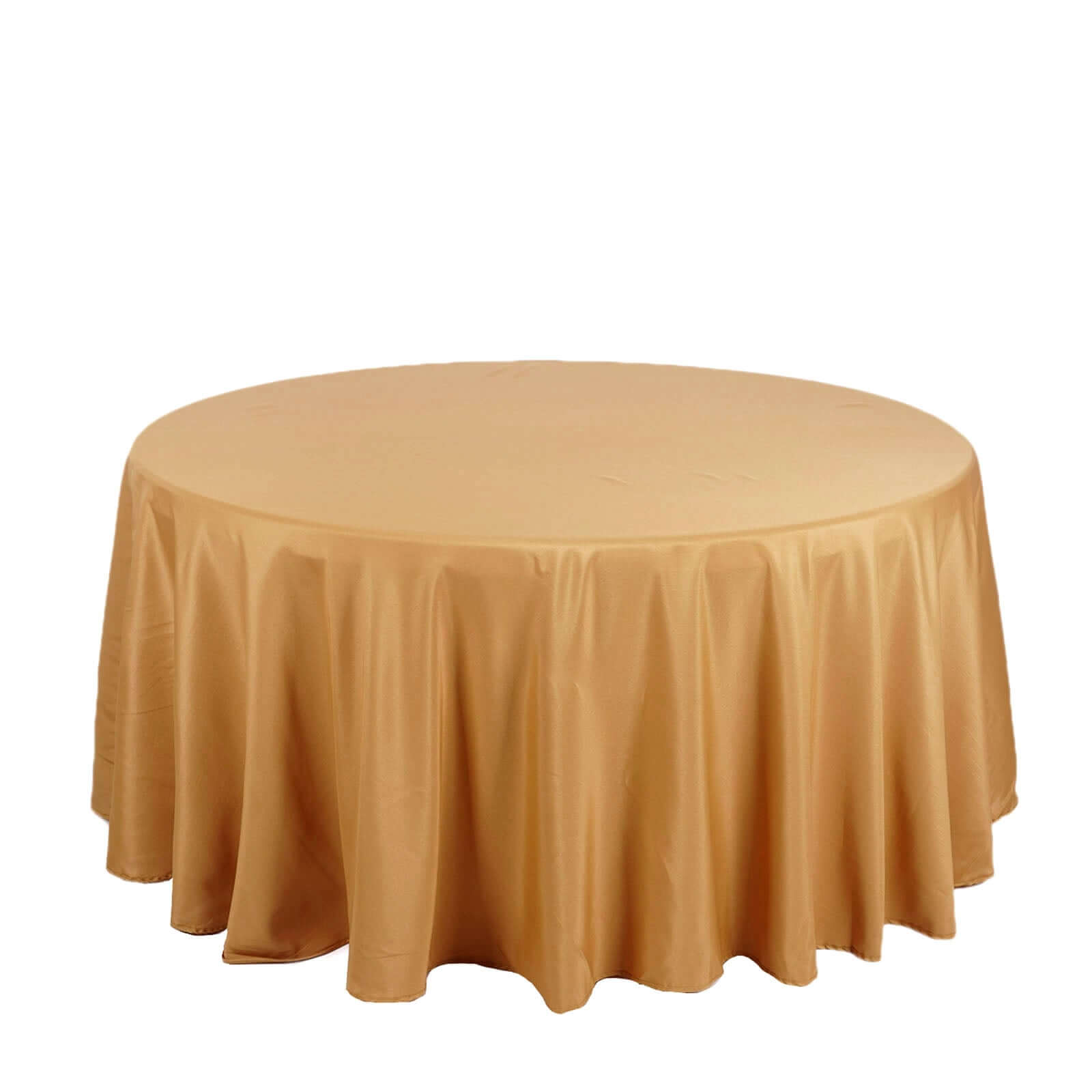 Exclusive Gold Polyester Round Tablecloth - 132' Dia for Grand Celebrations