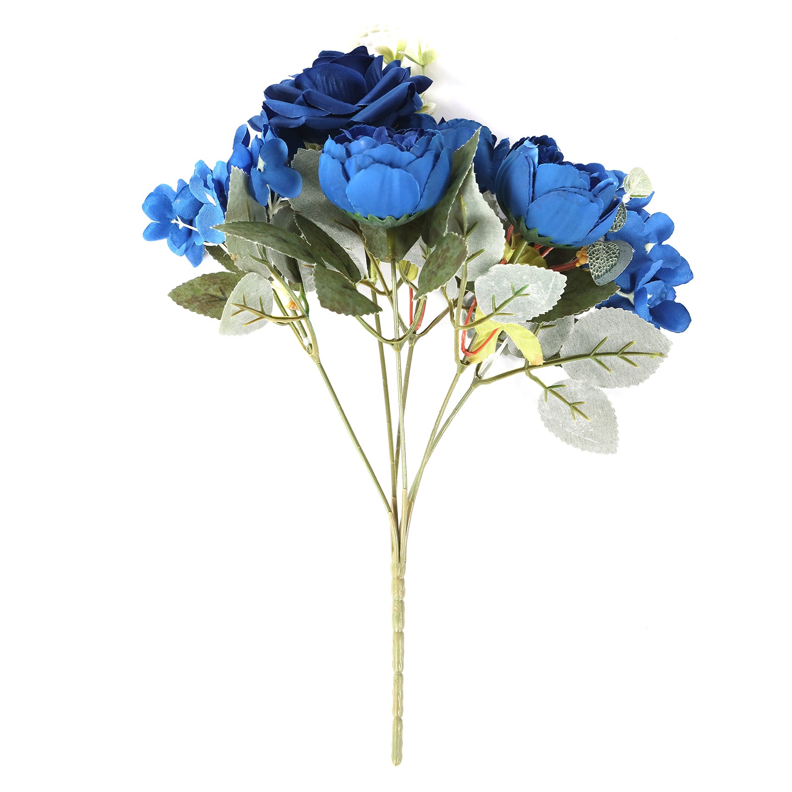 2-Pack Navy Blue Silk Artificial Rose & Peony Floral Arrangements for Weddings and Home Decor