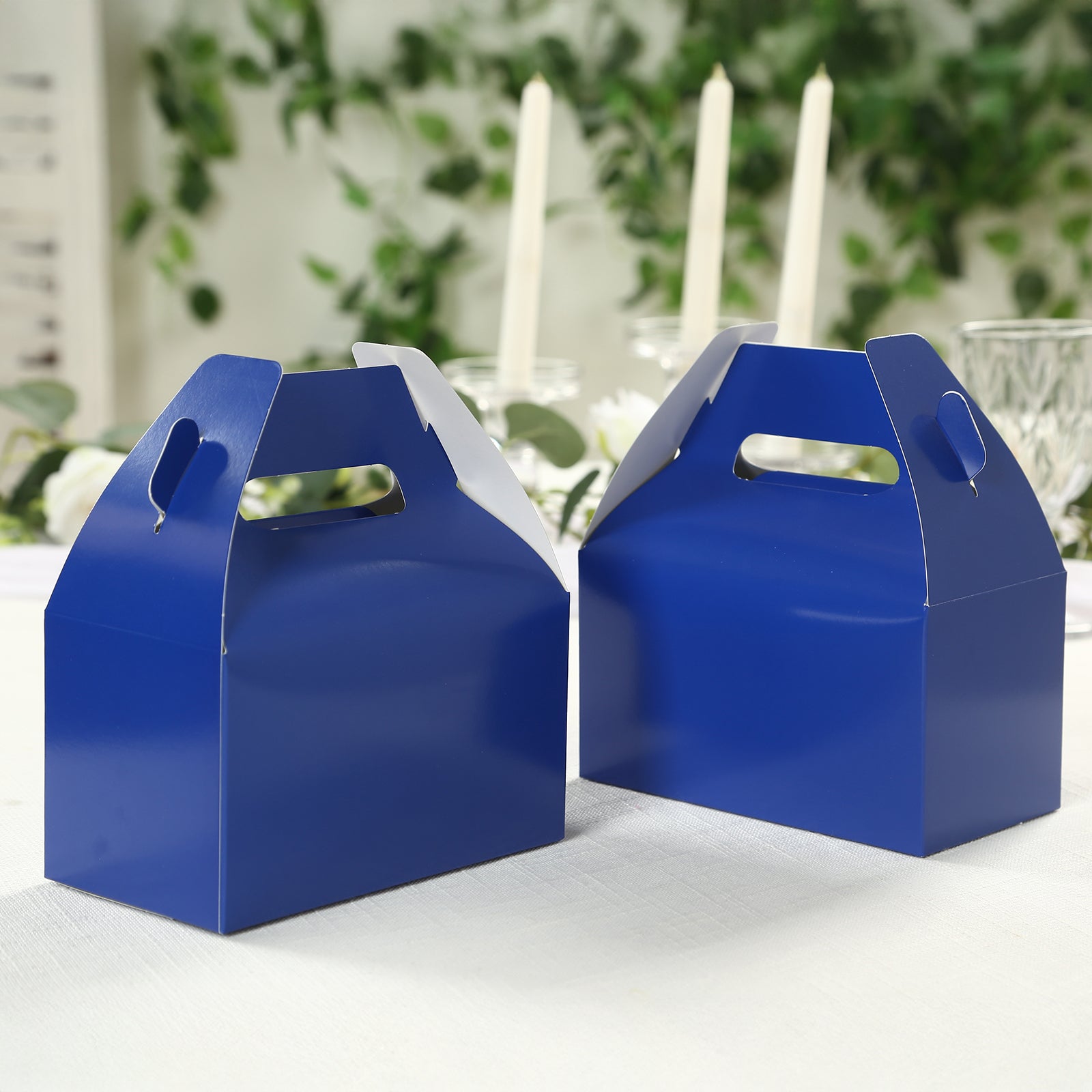 25-Pack Royal Blue Party Favor Tote Gable Candy Gift Boxes