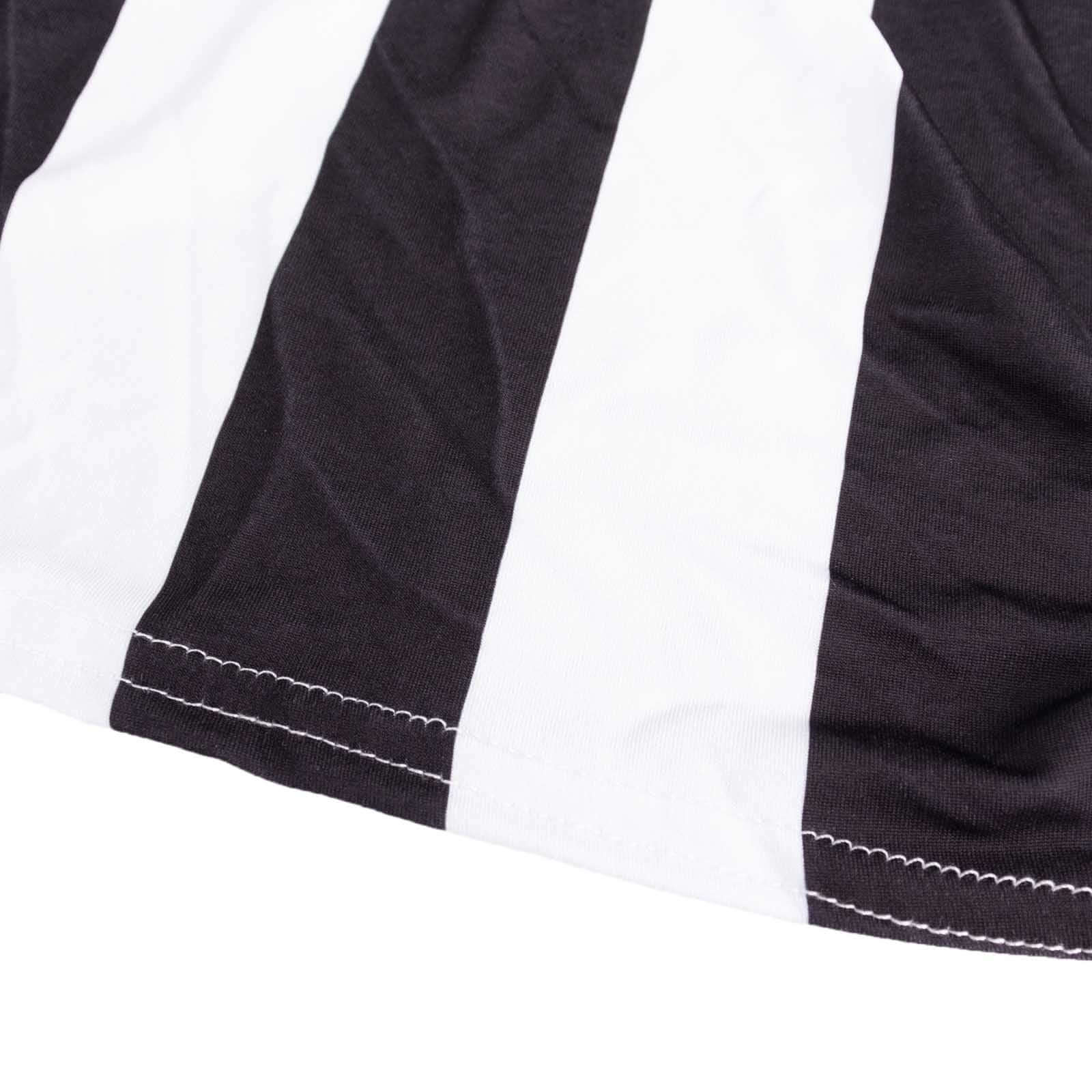 Black/White Striped Spandex 32-Inch Fitted Stretch Cocktail Table Cover - Low-Maintenance
