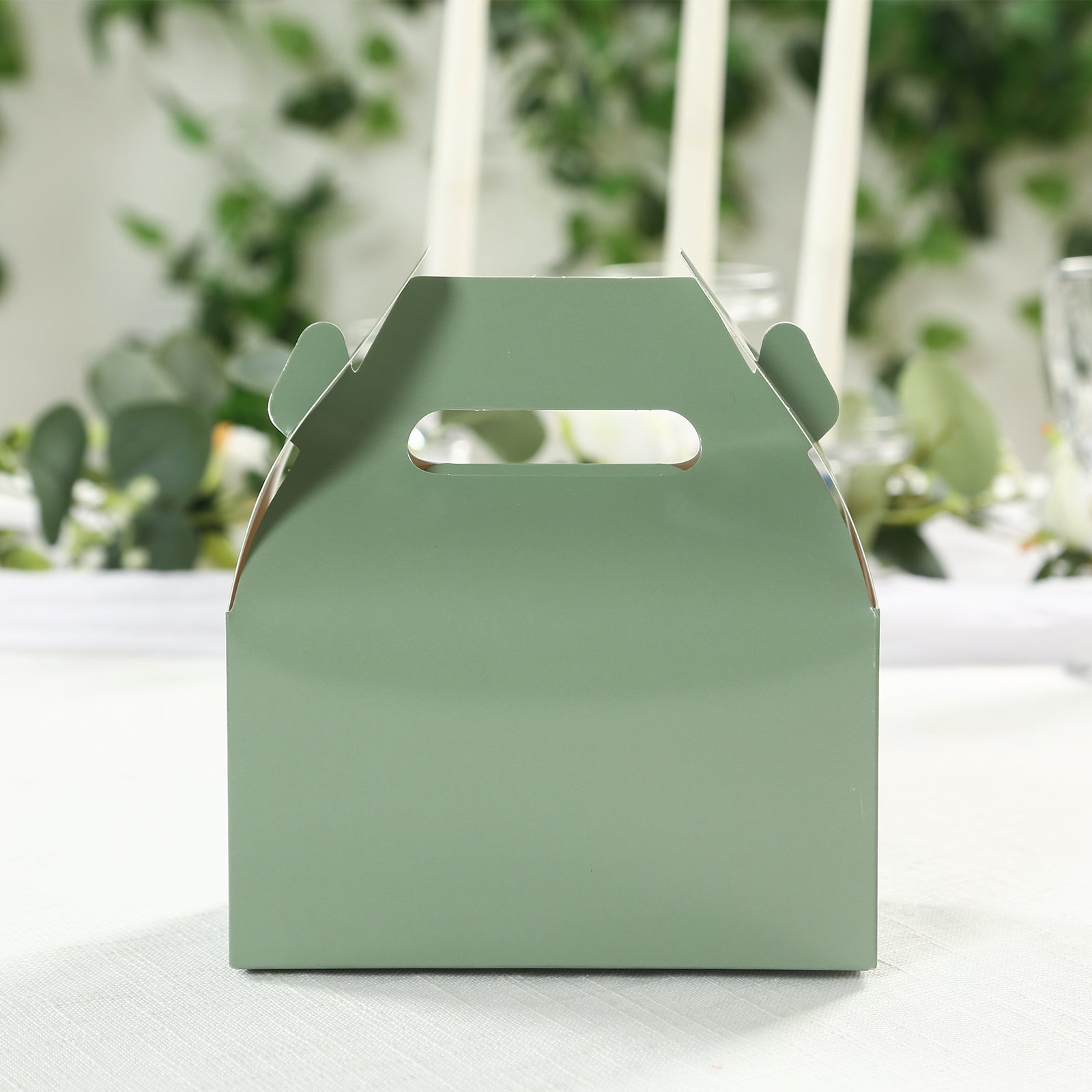 25-Pack Dusty Sage Green Party Candy Gift Tote Gable Boxes - Hot Sale!