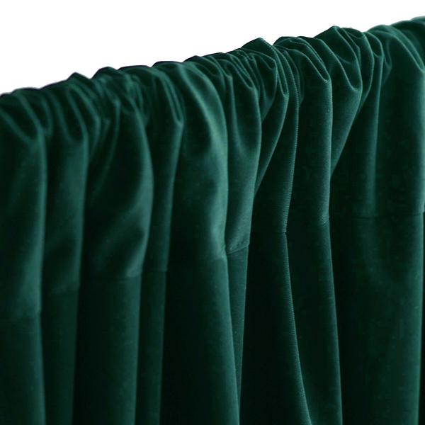 2-Pack Hunter Emerald Green Scuba Polyester Event Curtains - Durable, Flame-Resistant, Wrinkle-Free 10ftx10ft Panels