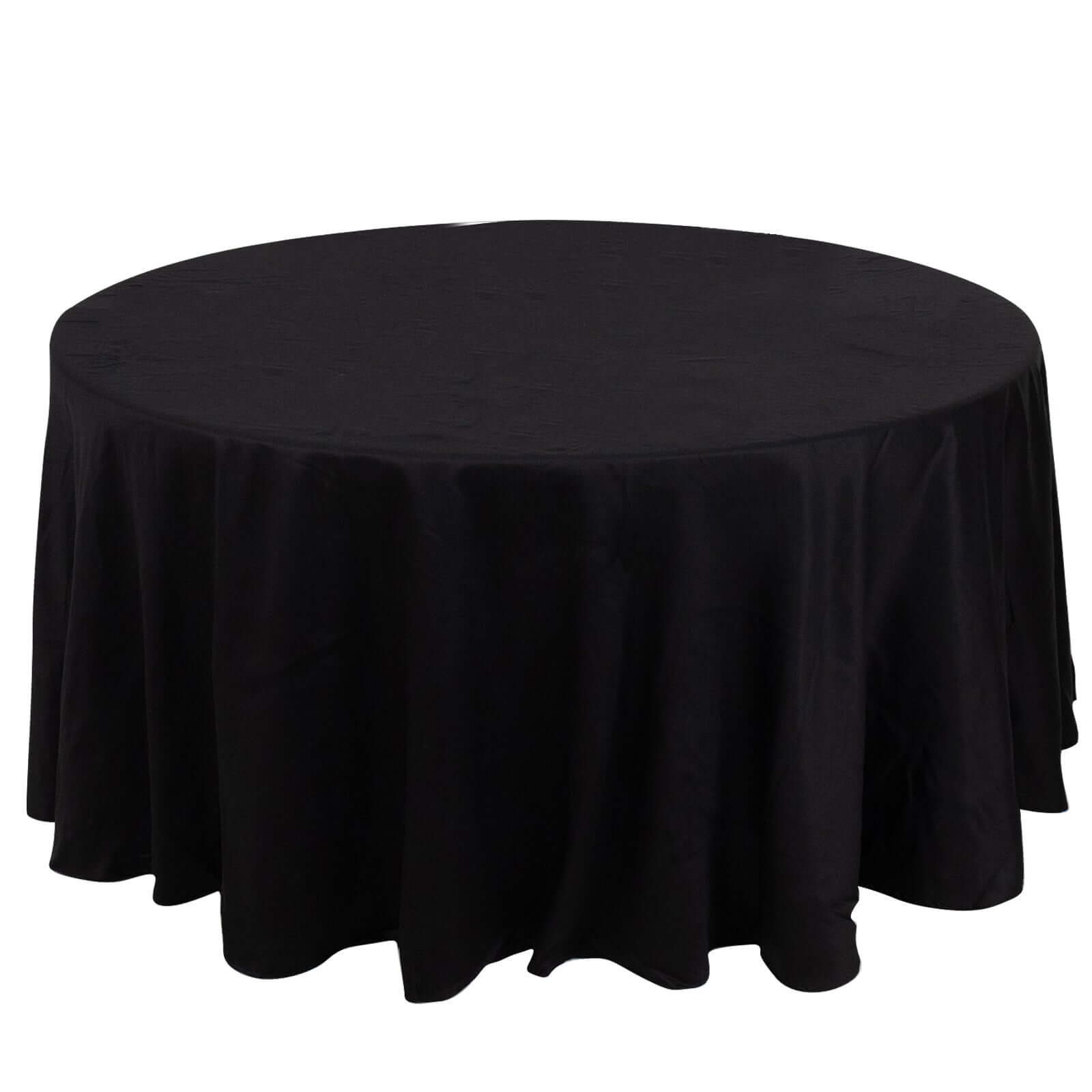 Exclusive! 120' Black Seamless Cotton Round Tablecloth - Soft & Breathable