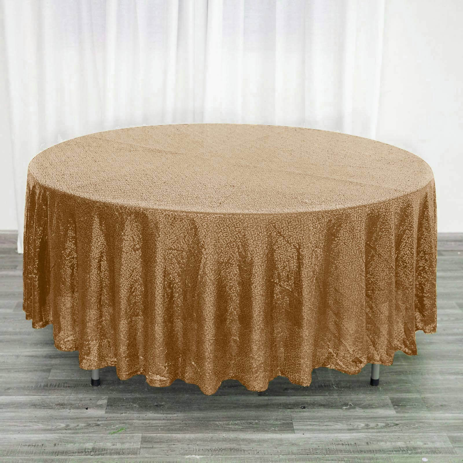 Gold Sequin 108 Round Tablecloth - Ideal for Glam Events