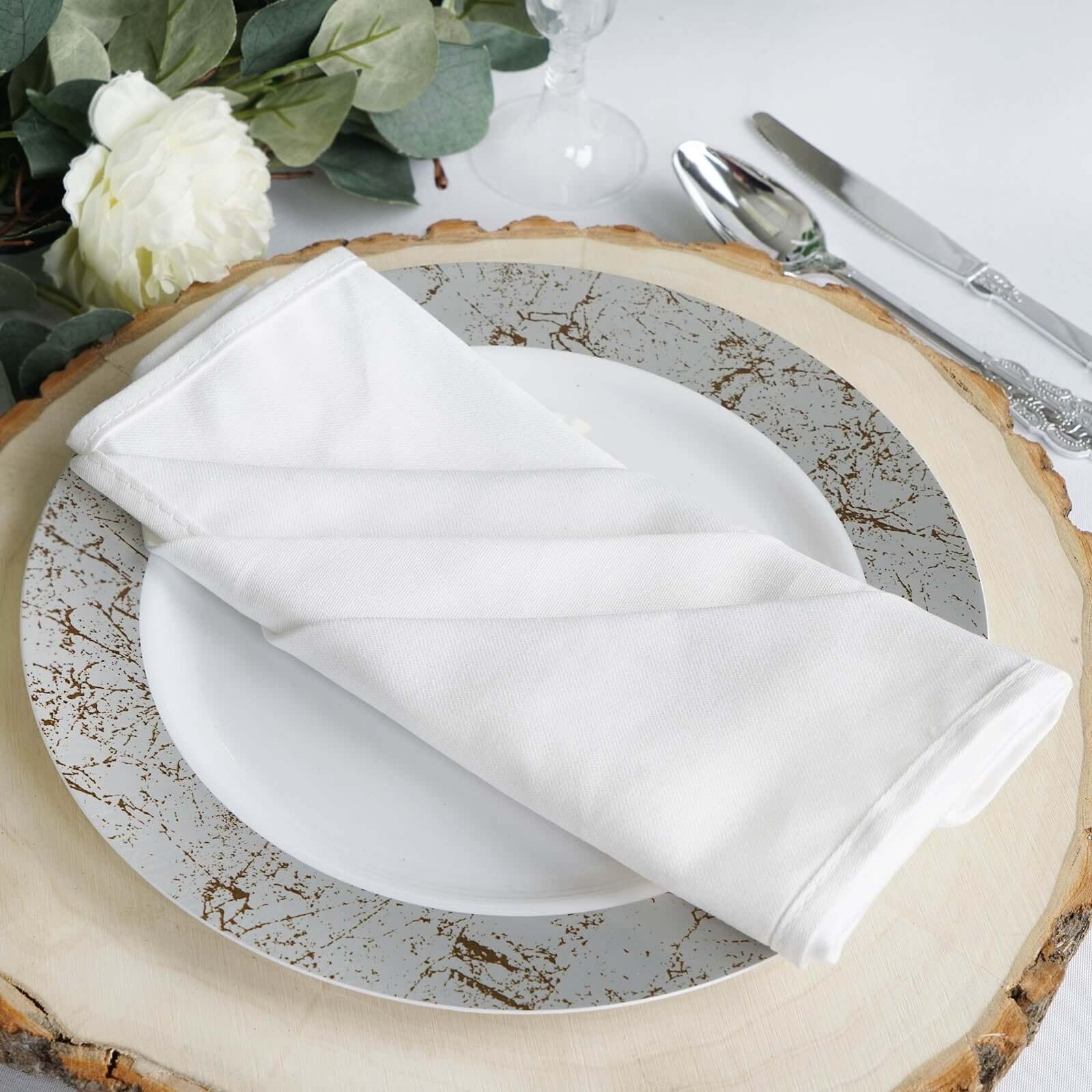 Exclusive 5-Pack 100% Cotton 20x20 White Napkins for Weddings & Events