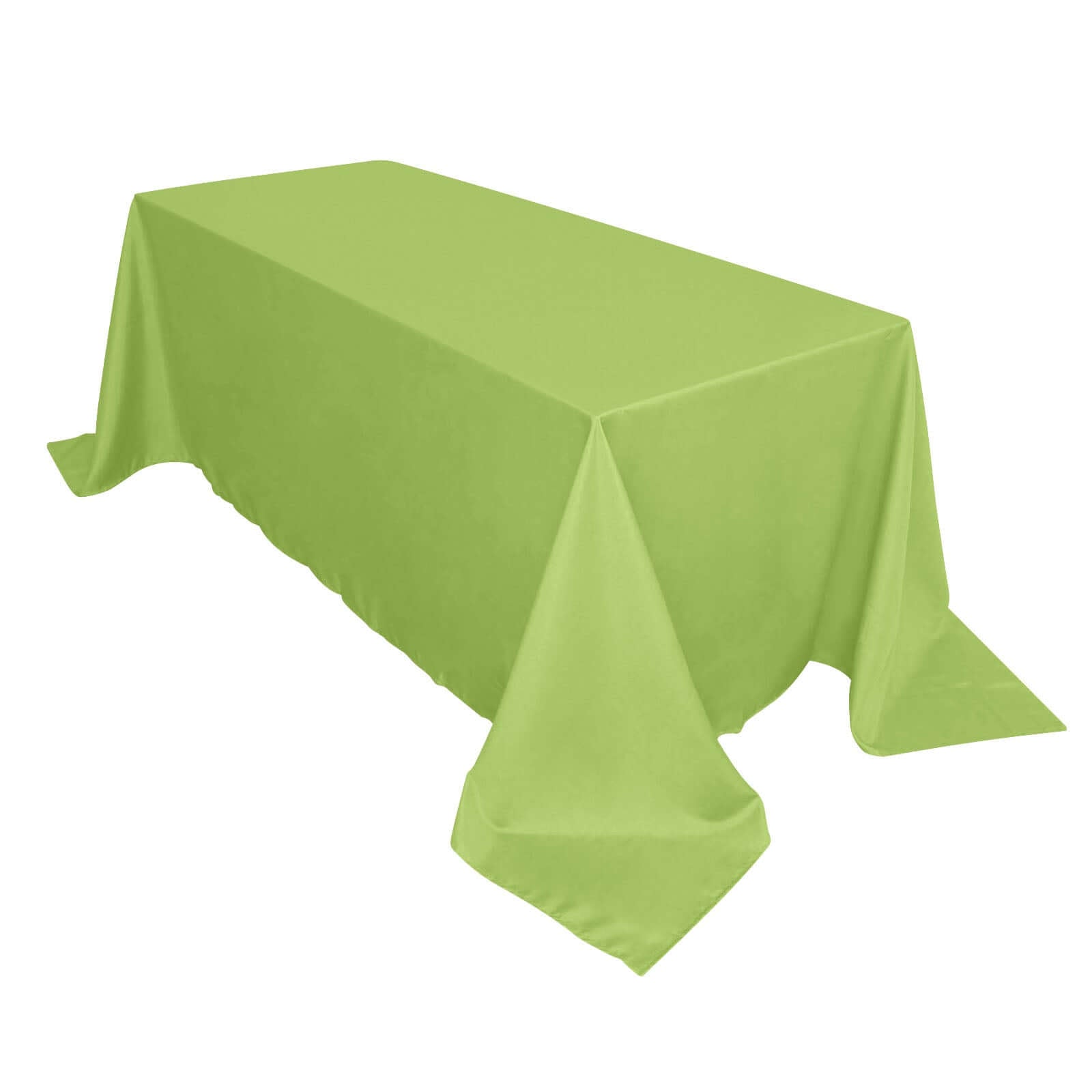 Wrinkle-Resistant Seamless Apple Green Polyester 90x132 Rectangle Tablecloth